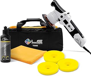 Liquid Elements – Auto Poliermaschine Set T2000 V4 + 3x Polierpads Medium Cut + 250ml Politur + Mikrofasertuch – Exzenter Poliermaschine 710W für One-Step Polierverfahren