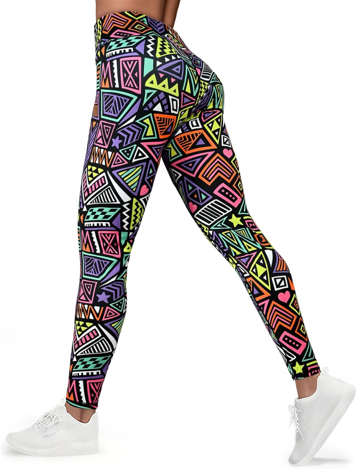 Women's High Waisted Printed Leggings Soft Stretchy Pants - Image 4