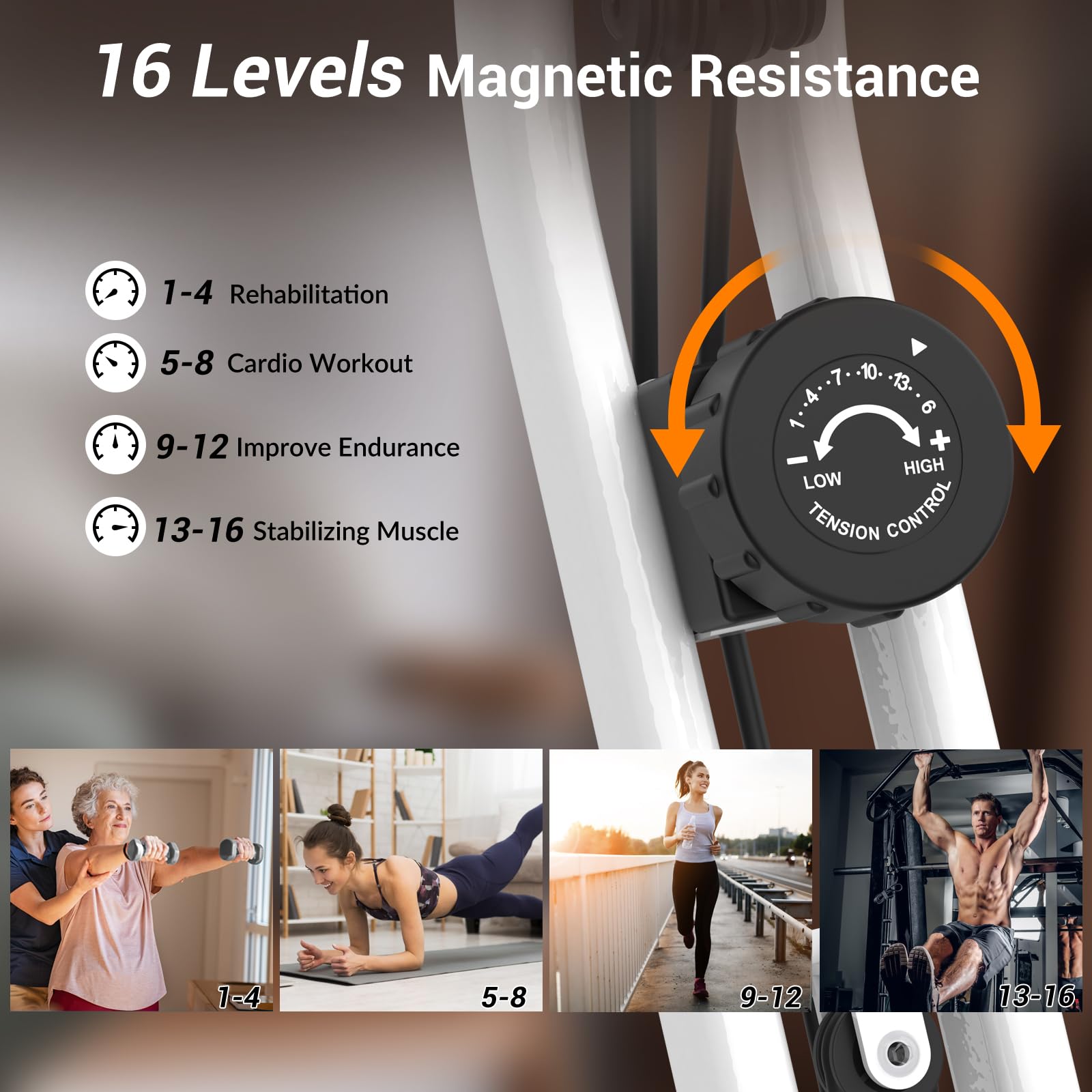 Micyox MX-600 Cyclette Magnetica con Schienale Bicicletta da Ciclismo da Interno Pieghevole con Display LCD e Sensore di Frequenza Cardiaca