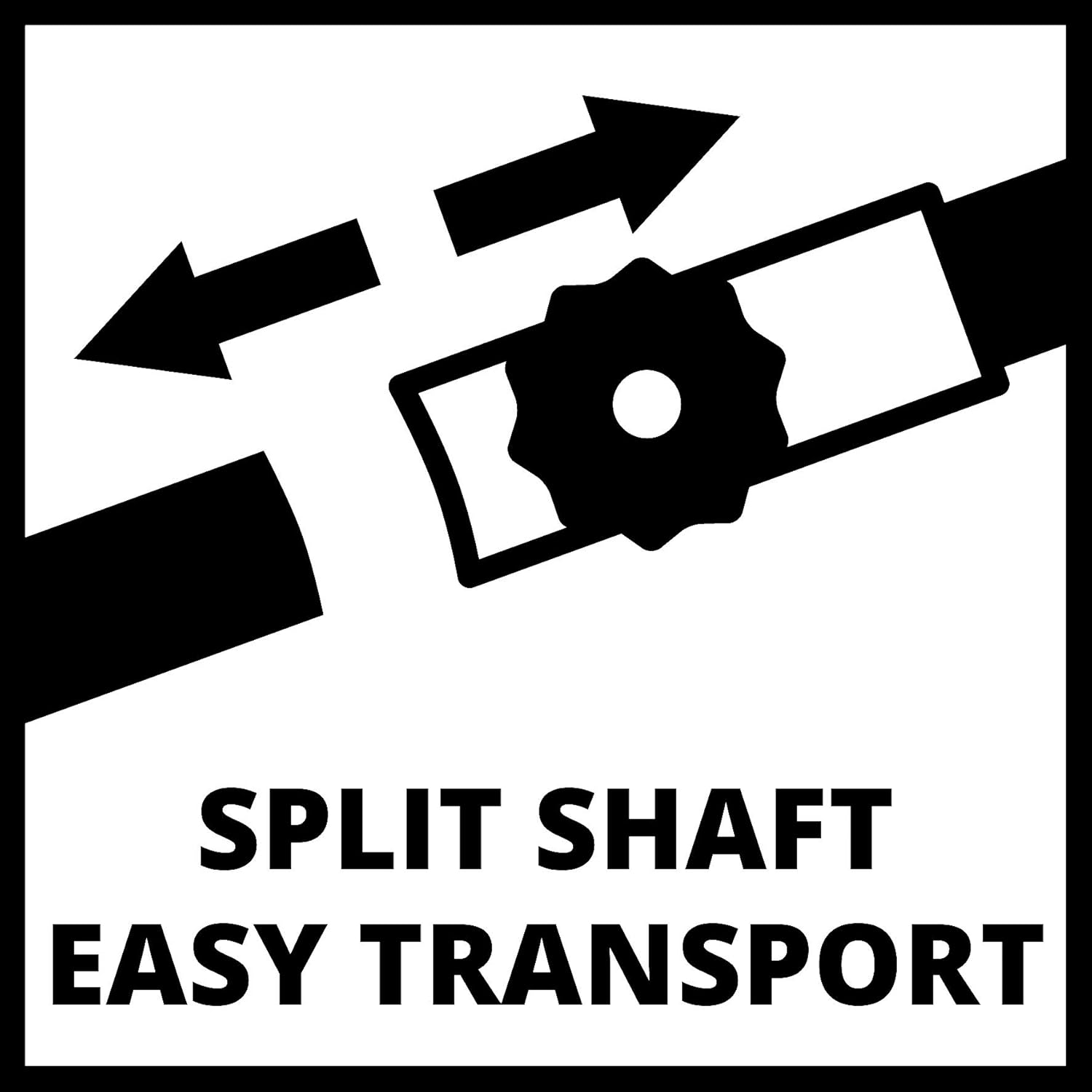 Icon depicting a split shaft for easy transport