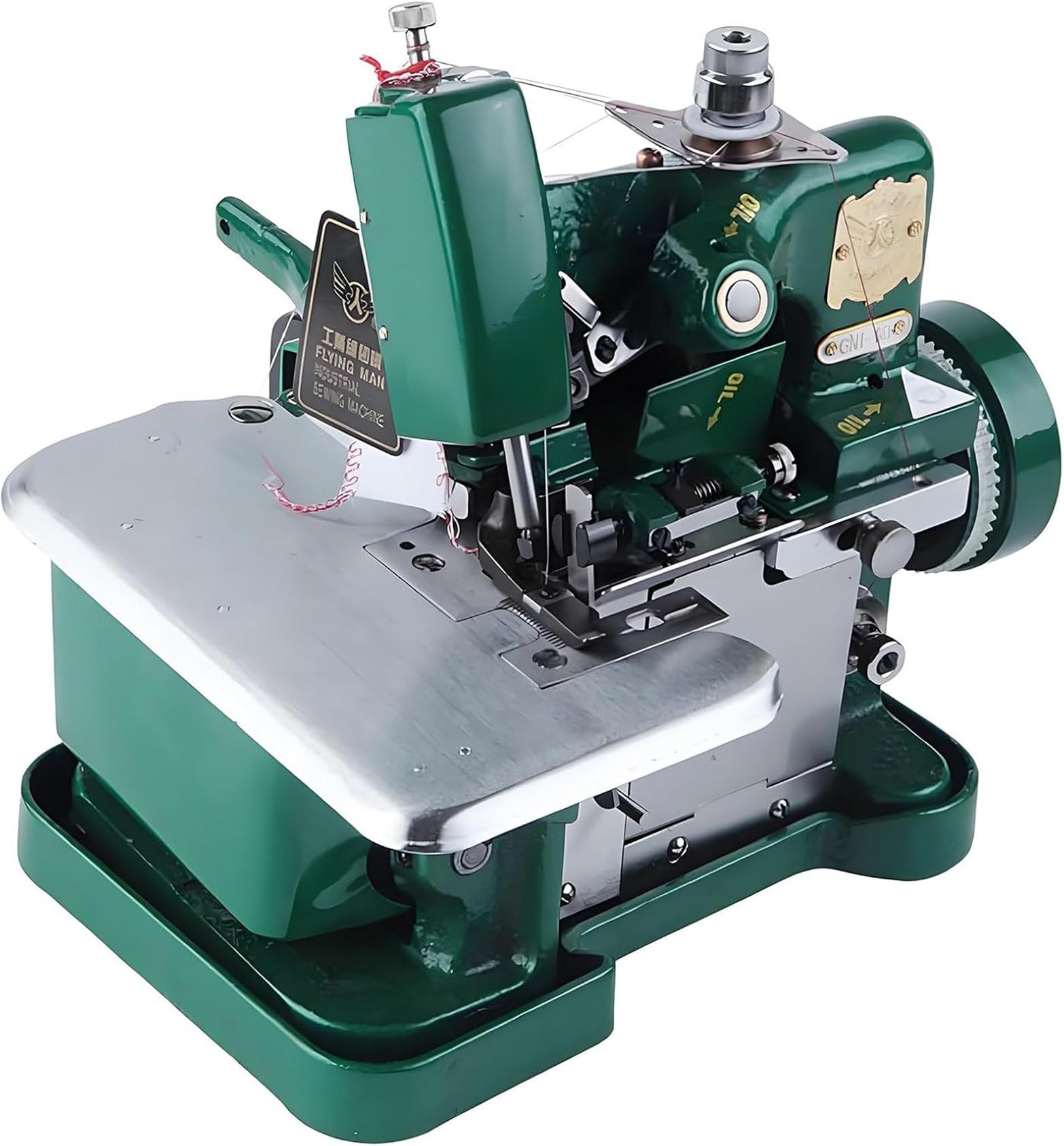 Nuxyyds Electric Maker Overlock Sewing Machine, Sergers & Overlock Machines with 3 Stitch Capability, Household Portable Electric Sew for Hemming and Sewing, 3000 Stitches/Min Green