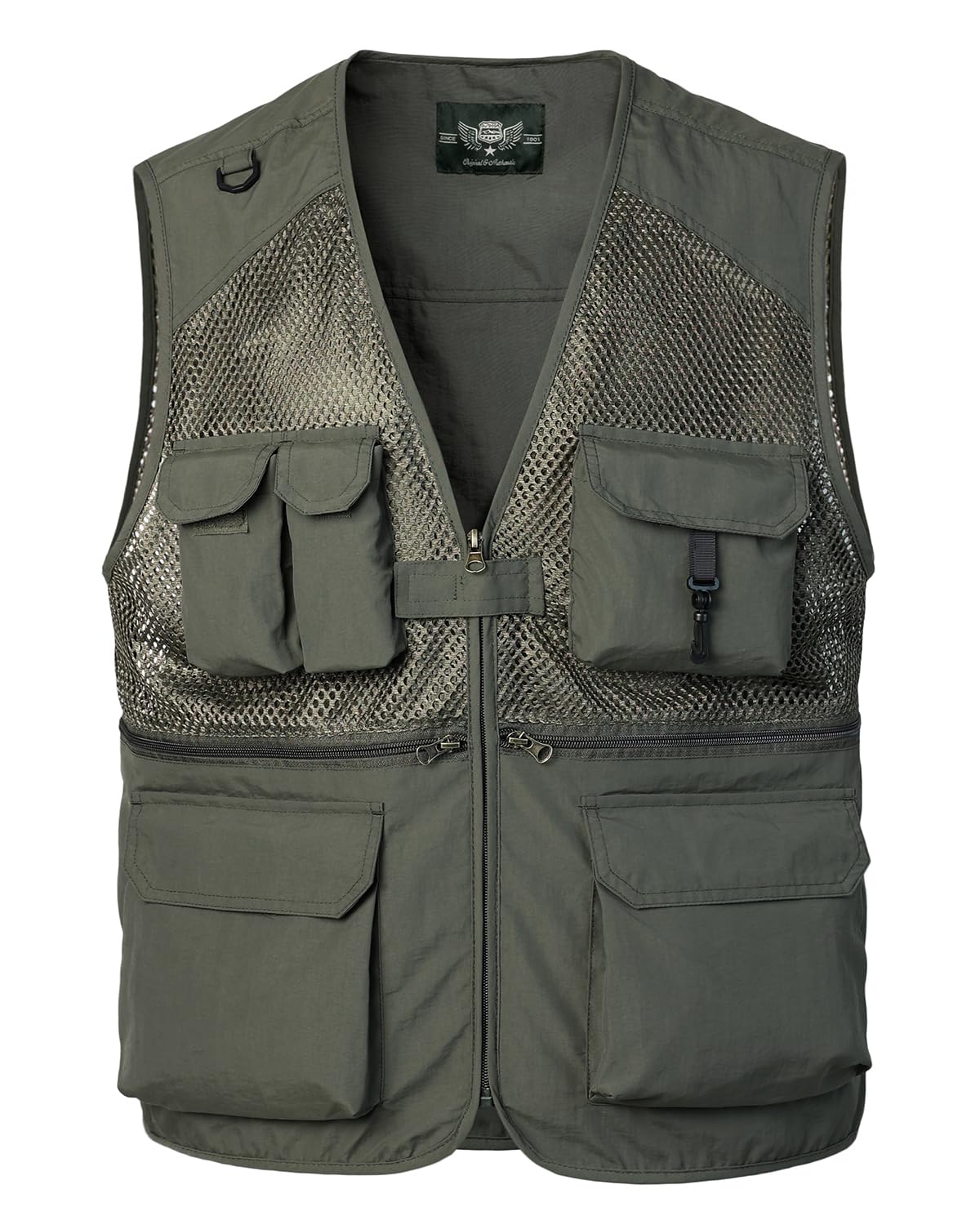 Homme Gilet de Pêche Veste Légère Sans Manches en Maille avec Multi-Poches Séchage Rapide Gilet pour Photographie en Plein Air Randonnée Escalade