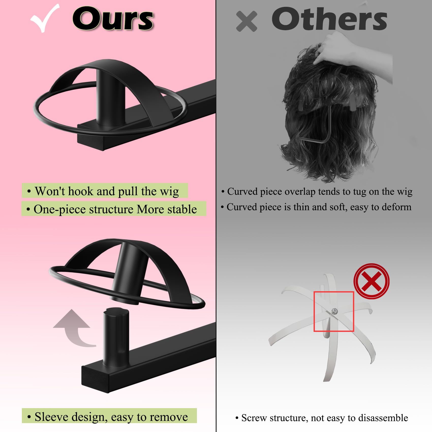 Perückenständer Für 5 Perücken – Metall-Organizer Zum Aufhängen & Stylen