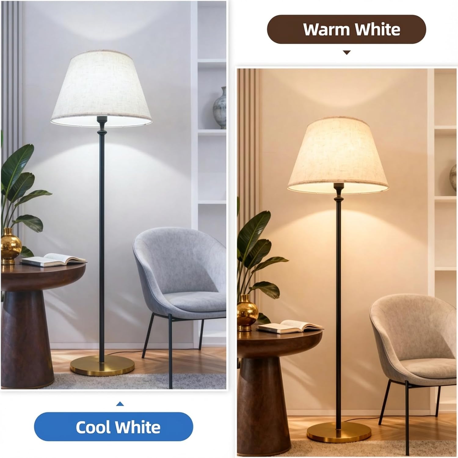 Large Lamp Shades Set of 2, Beige Drum Lampshades 10" Top x 16" Bottom x 10" High (Spider), Natural Linen Lampshades Replacement for Table Lamps, Floor Lamps, Harp Holders Included, Easy Assembly