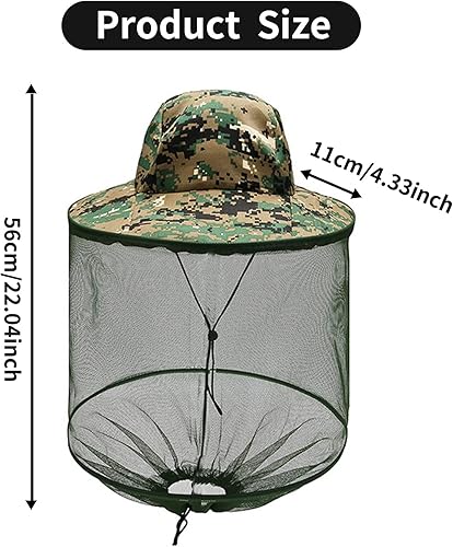 Miniatura 2 de Gorra de red de mosquito con red para pesca, senderismo, abejas, sombrero de sol al aire libre para hombres o mujeres, color verde, Verde