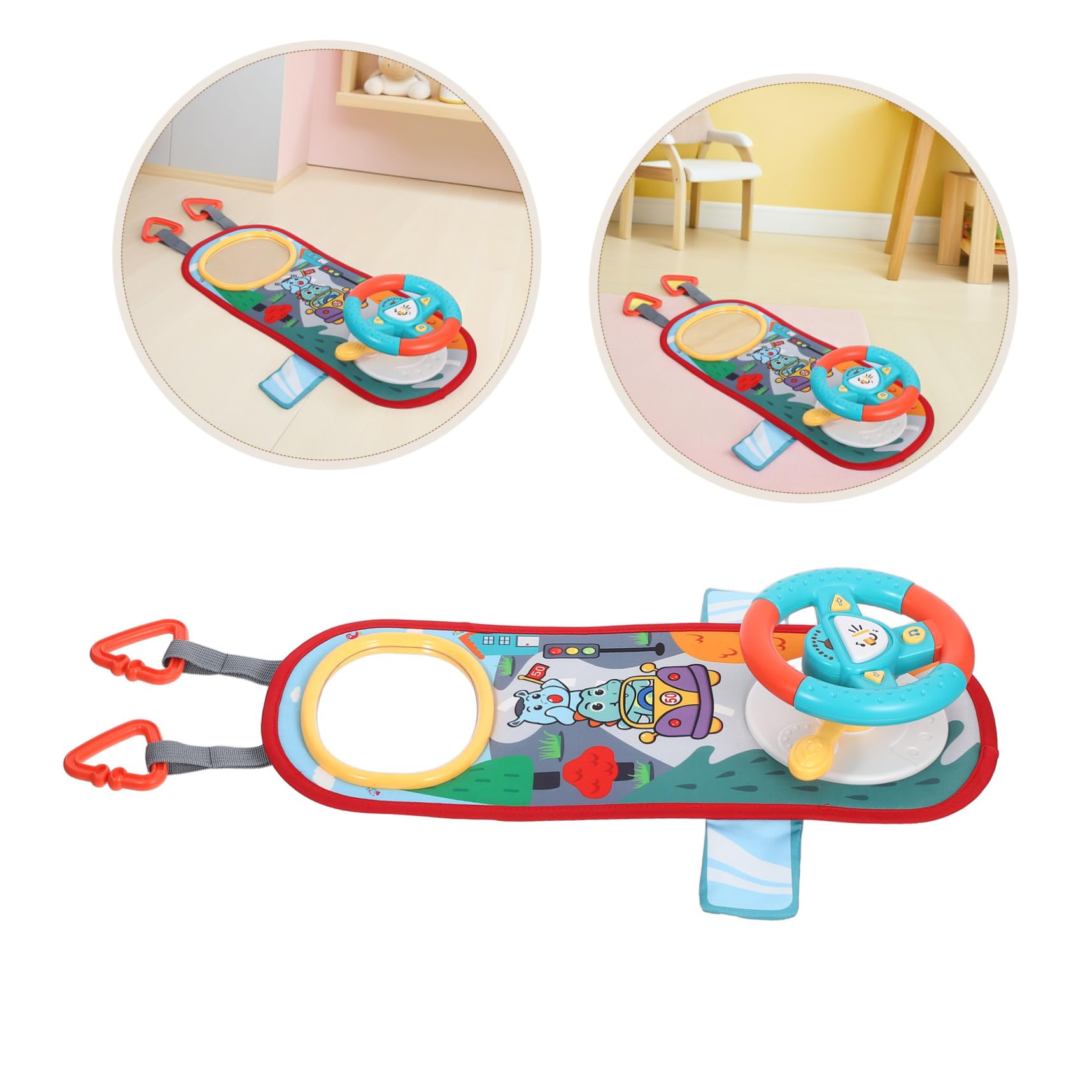 Toddmomy Gioco per Simulazione Guida Auto Educativo Interattivo Portatile per Seggiolino Veicolo Design Robusto e Leggero per Giochi Genitore-figlio