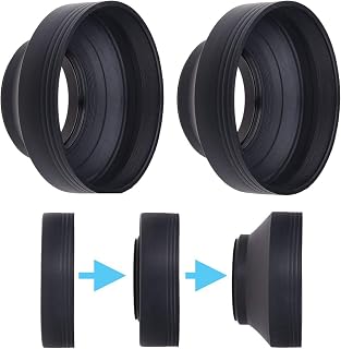 CamKix Collapsible Rubber Lens Hoods 58mm Set of 2 - Block Sunlight, Reduce Flare & Glare for Sharp Photos & Videos