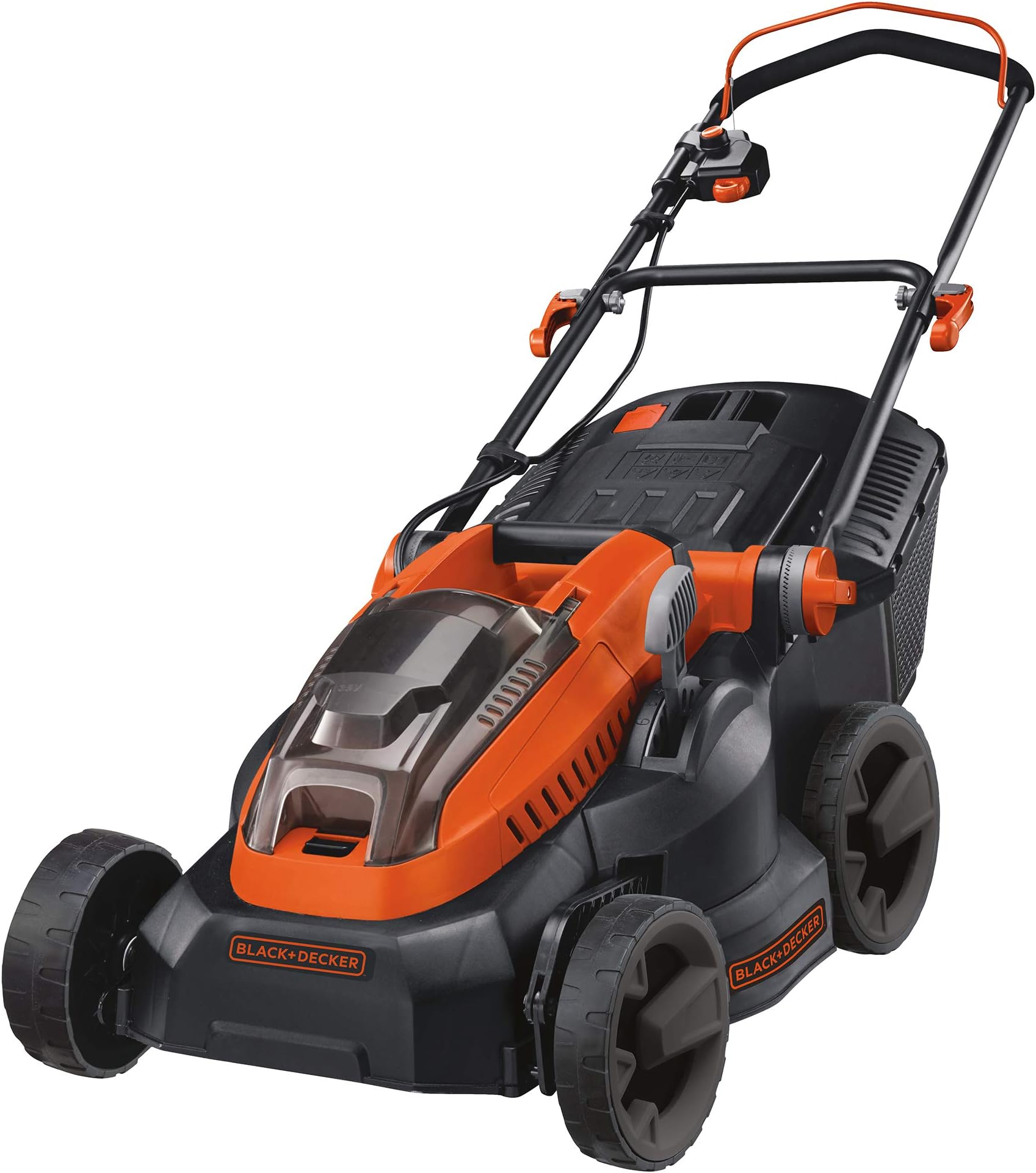 Black & Decker Lithium ion Lawn Mower Cordless 36V 38cm Includes Two Batteries 2.0Ah with 35L Grass Collection CLM3820L2