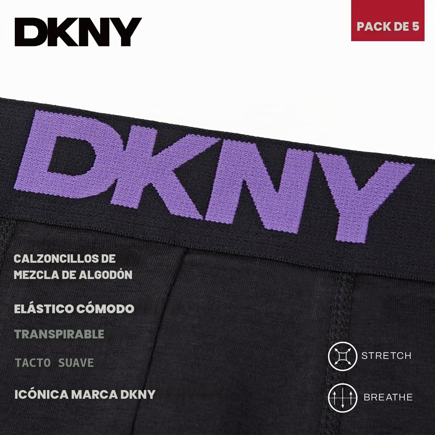 DKNY Scottsdale Bañador Hombre (Pack de 5)