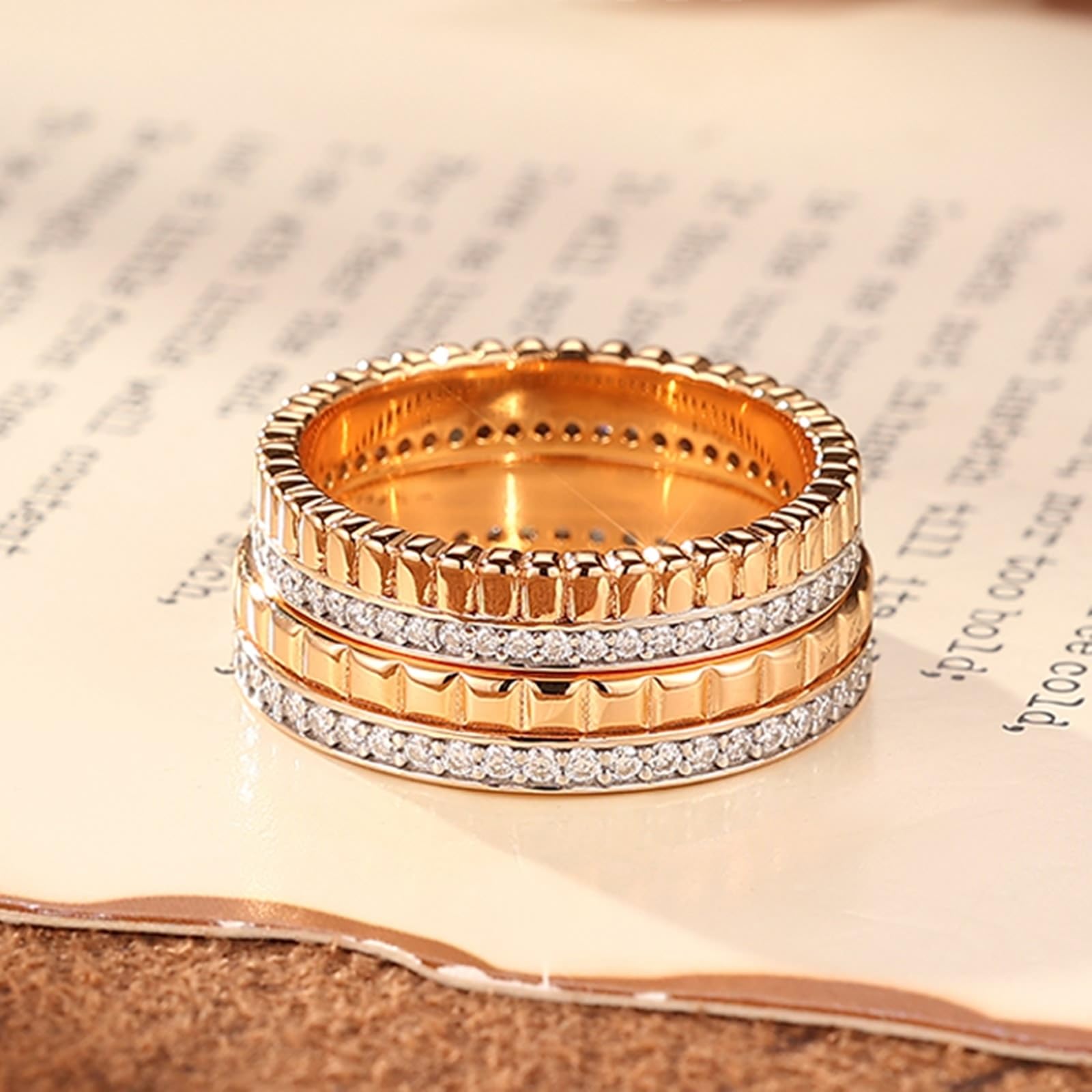 Anillos de Compromiso Hombre Anillo de Compromiso Mujer Moissanita Oro Rosa de 9K/14K/18K Diseño Geométrico Simple con Moissanita Redonda Talla 15 Popular para Hombres Día de San Valentín Joyas