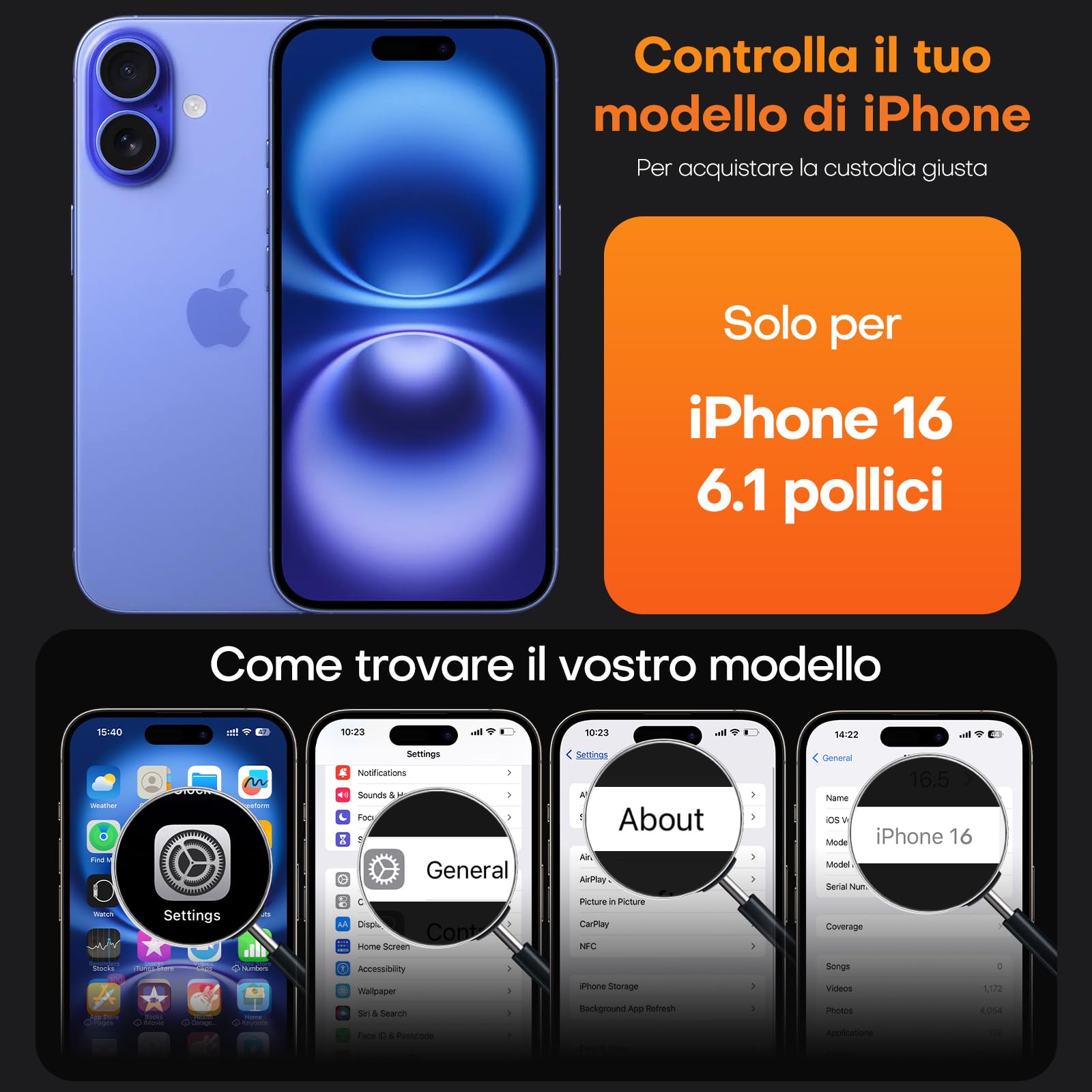 TAURI Cover per iPhone 16 con Pellicola in Vetro Temperato,[Compatibile con MagSafe] Magnetica Custodia per Sottile Anticaduta - Trasparente