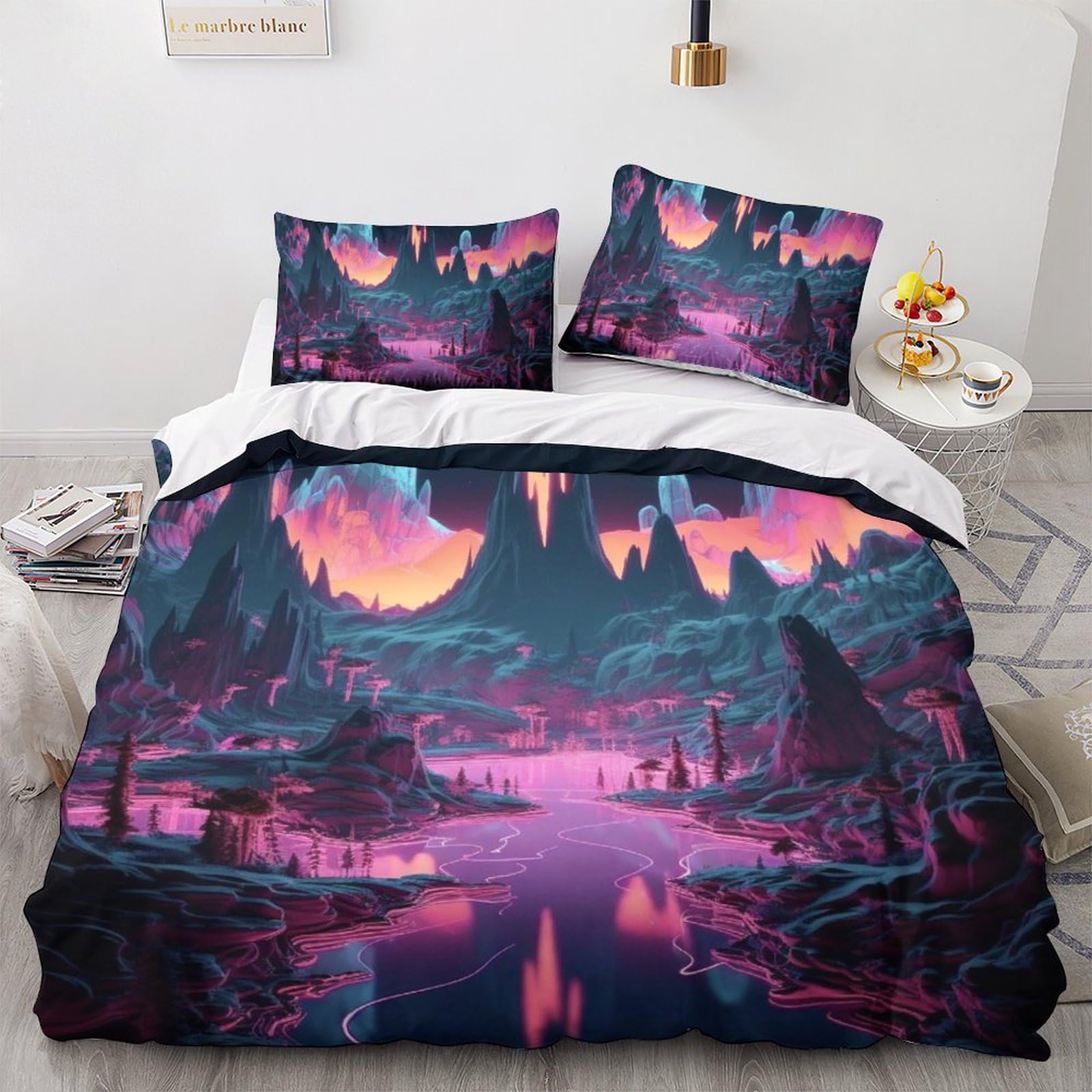 Housses de couettes fermeture éclair faciles à border pour lit King 220x240
