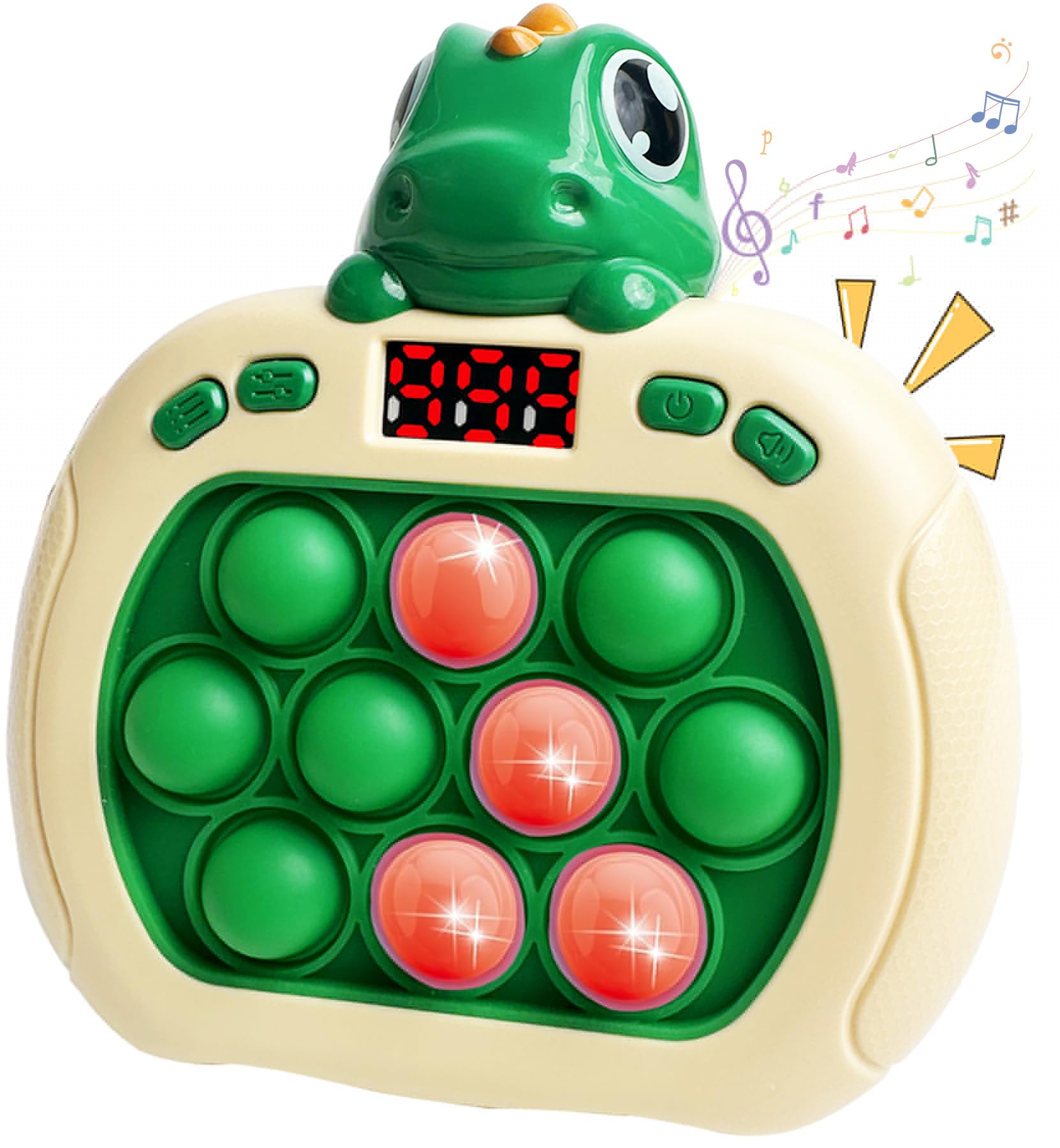 Dinosaur Quick Push Bubble Game,Pop Fidget Light up Puzzle Game Sensory Toys,Halloween Dinosaur Toys for Kids Boys Girls Toddlers Party Favor