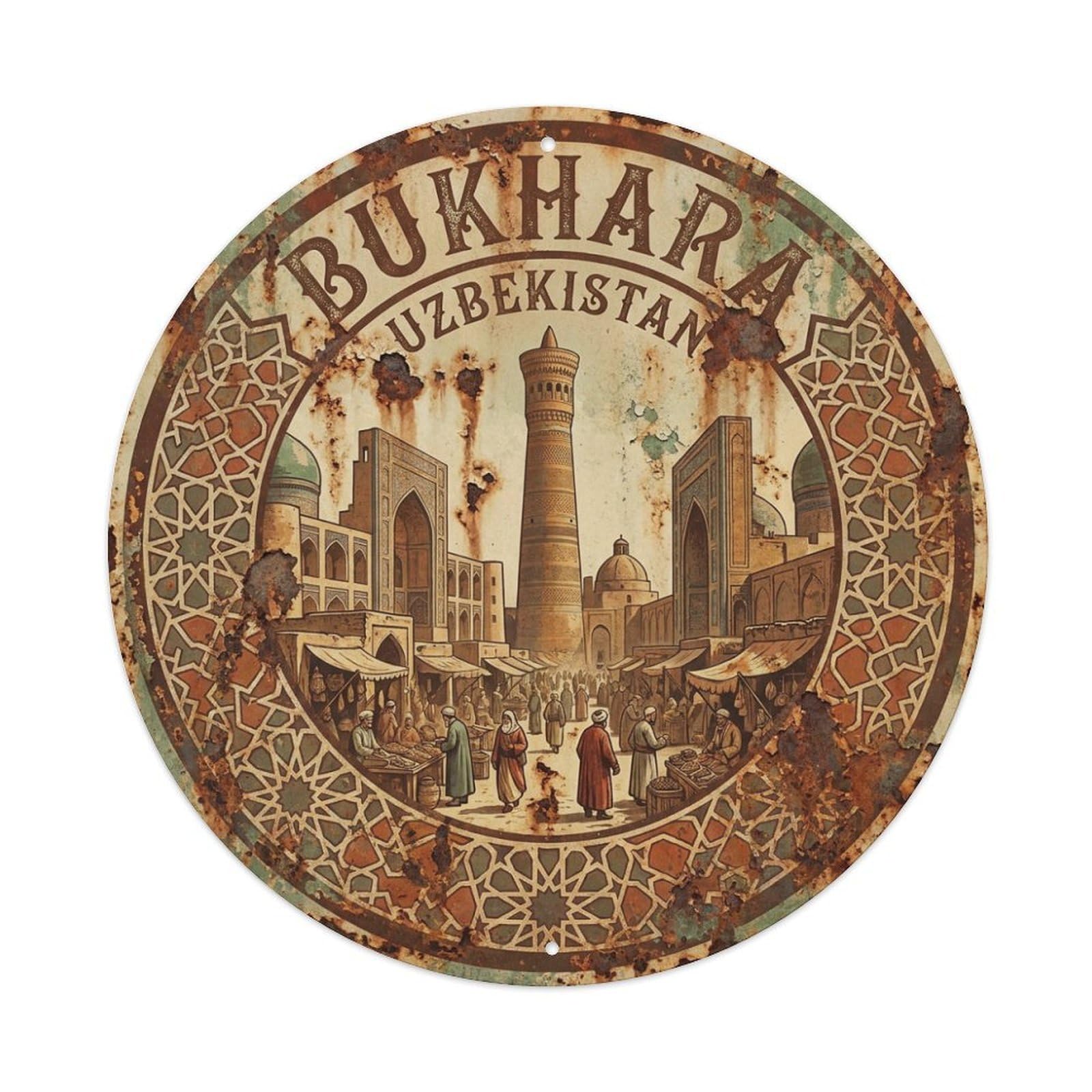 Retro Travel Uzbekistan Bukhara Metal Tin Sign