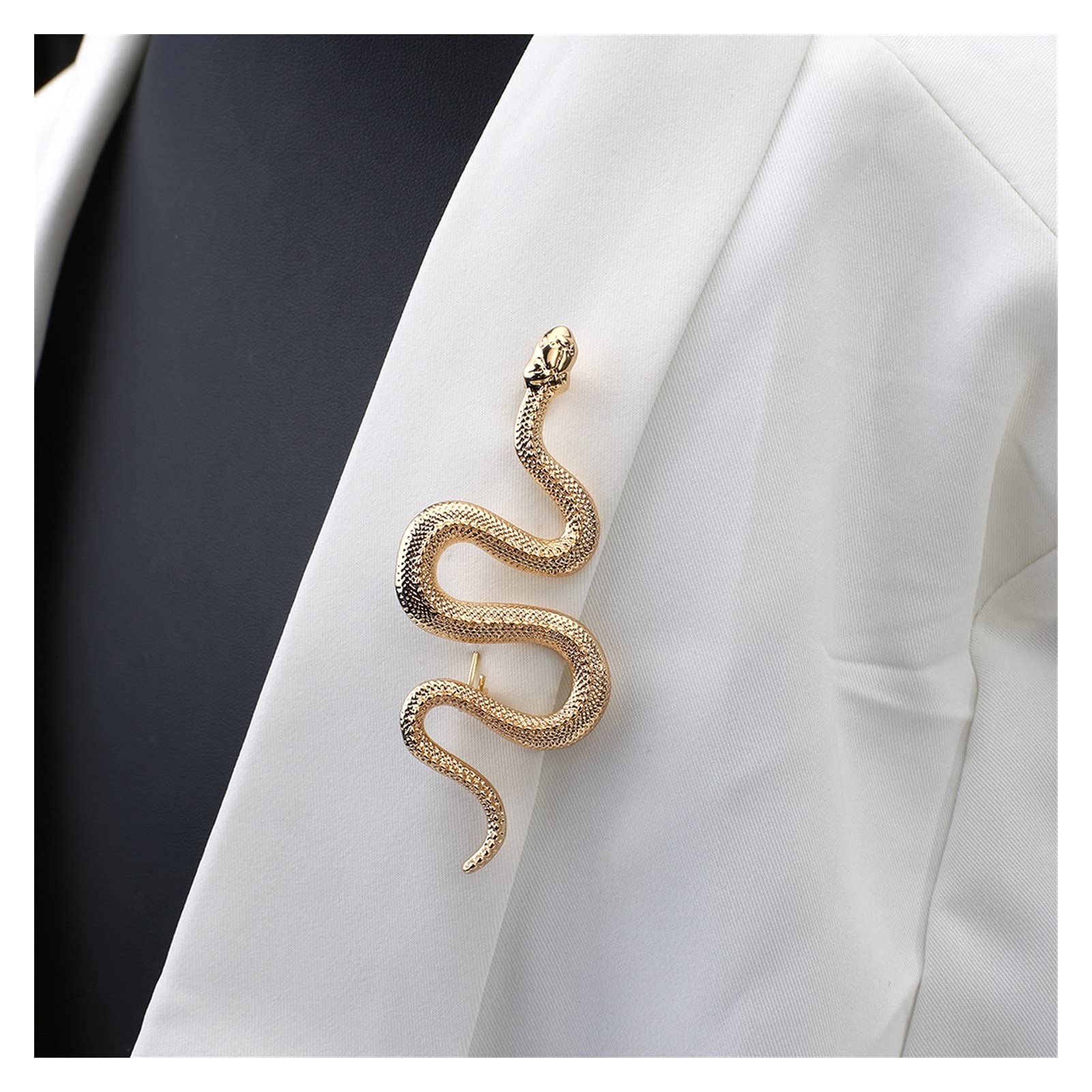 Einzigartiges Design Gold Farbe Schlange Broschen Frauen Männer Dame Luxus Metall Schlange Tier Brosche Pins Party Casual Mode Schmuck Geschenke