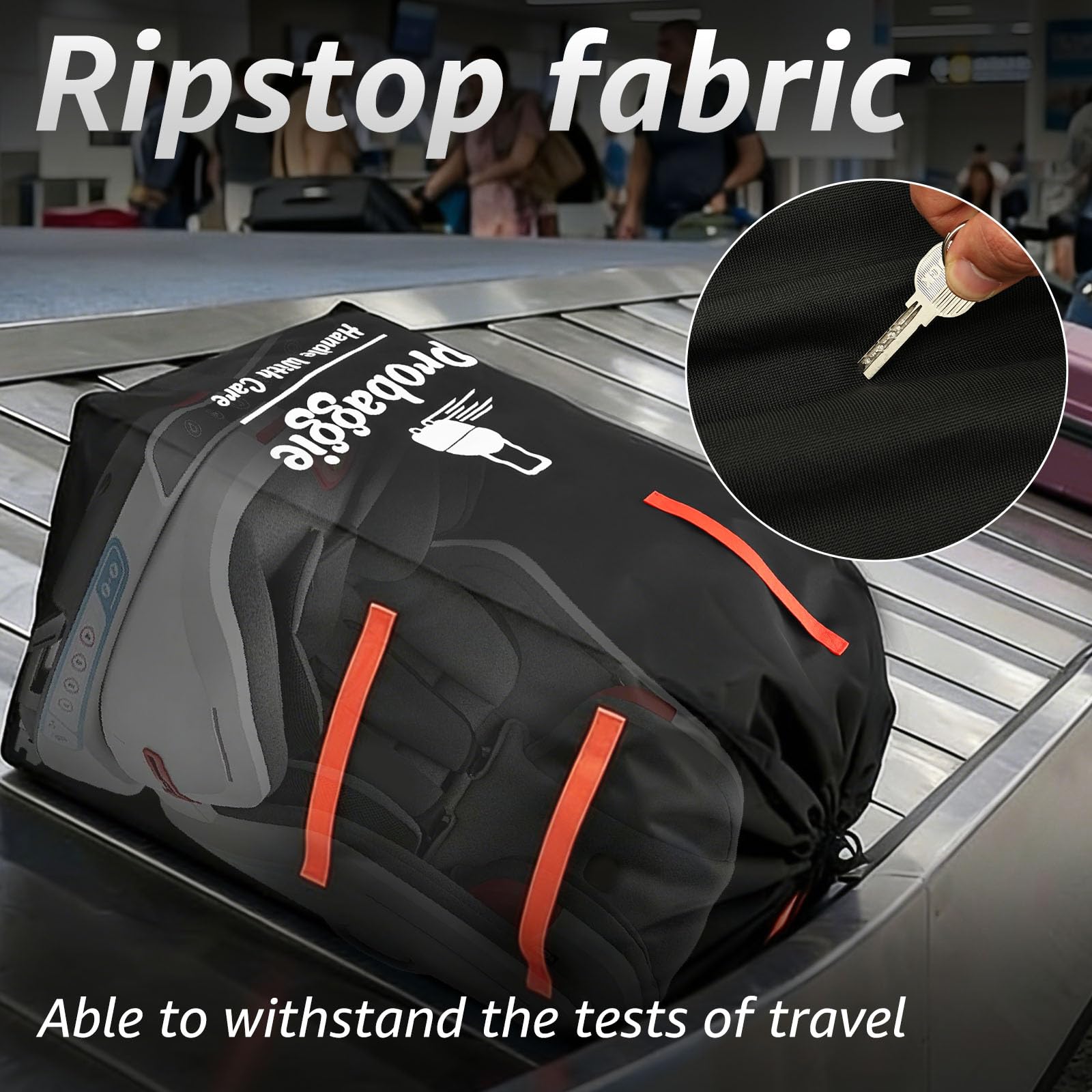 Zhjiutak Car Seat Travel Bag for Airplane,86x45x45cm Easy Carry Backpack Bags, Car Seat Bag Ideal for Air Travel Family Vacation and Parents with Infant — view 4