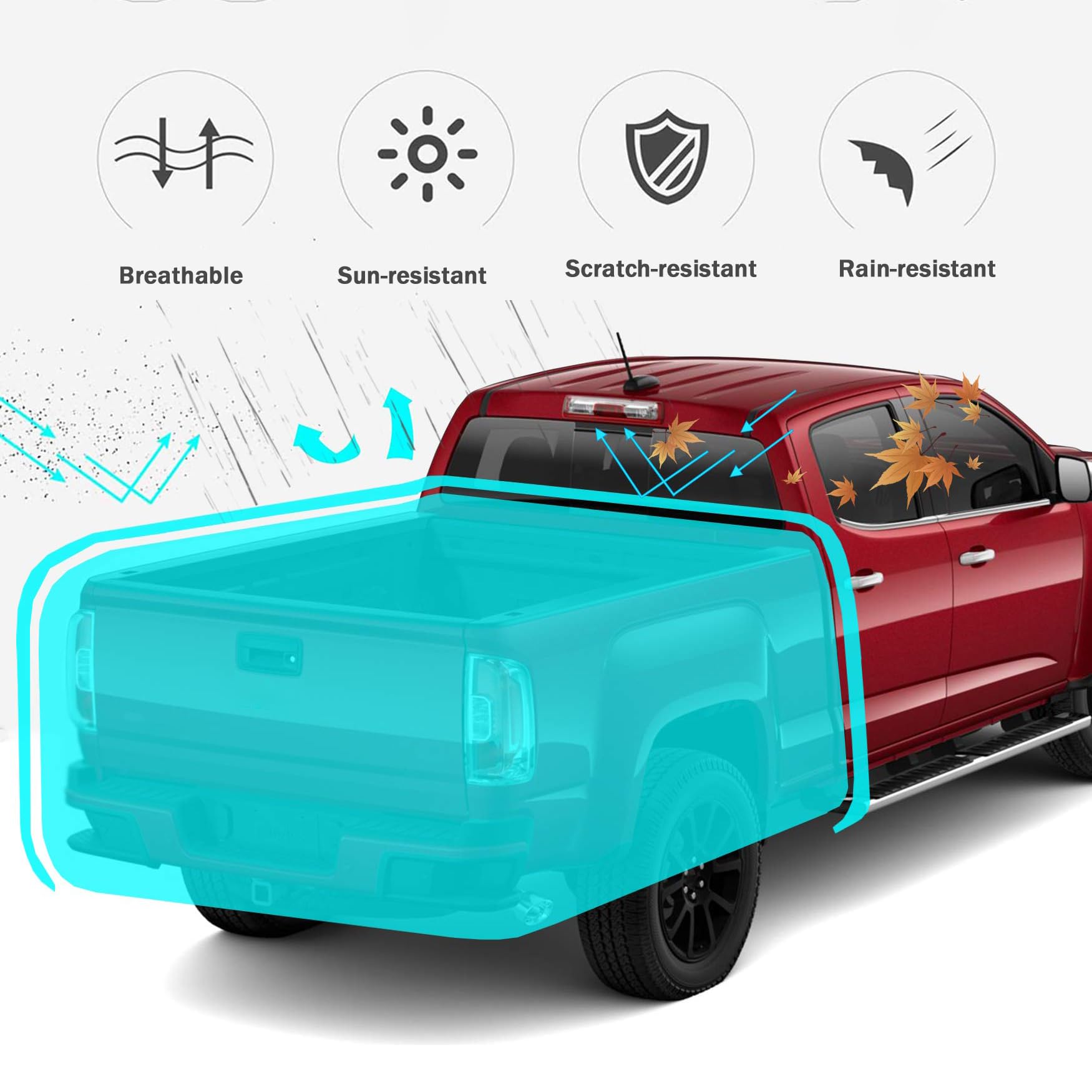 WBHBZL Truck Bed Tarp Cover for Ford Ranger XL, Durable Oxford Cloth Pickup Truck Bed Tarp with Bungee Belts, Tonneau Cover for Snow Rain Sun Dirt Protection,S/177 * 185cm : Everything