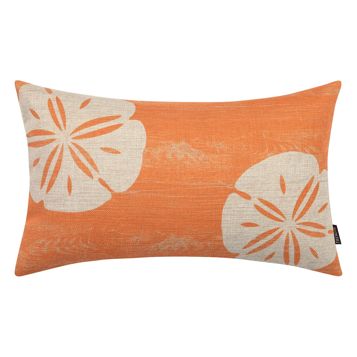 TRENDIN Nautical Pillow Cover 12X20 for Couch Sea Ocean Decor Oblong Linen Cushion Case Sofa Vintage Home Decorations Orange PL1099TR