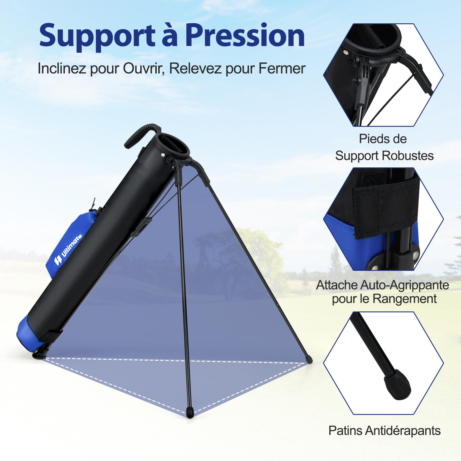 COSTWAY Sac de Golf Léger avec Pitch Putt pour Le Driving Range, Sac de Club de Golf Portable avec Parcours par 3 et Exécutifs Bandoulière Poche et Porte-Bouteille, pour Femmes/Hommes