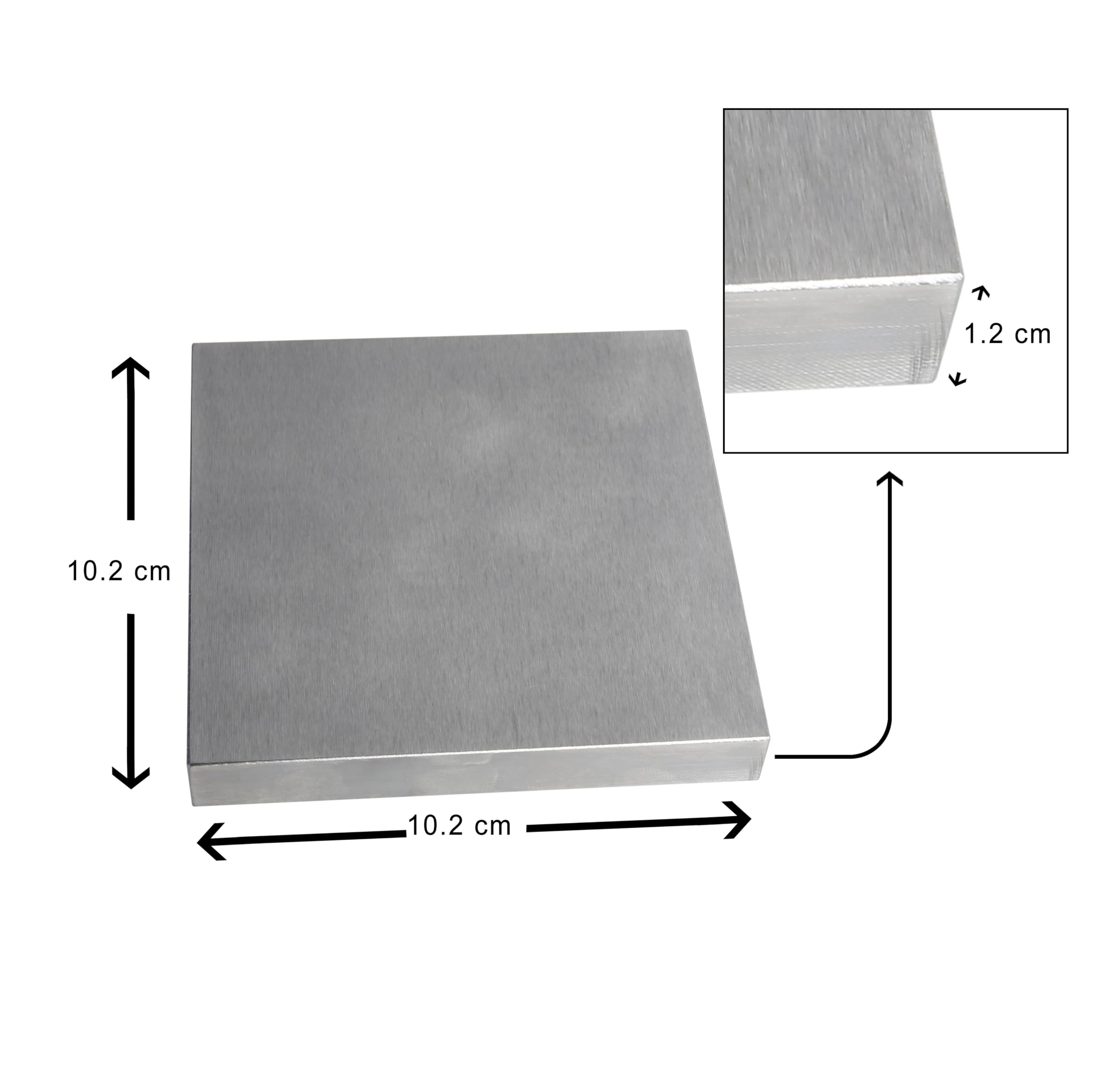 HimaPro Blocco da Banco in Acciaio 10.2x10.2 cm, Incudine Piana per Orafi, Strumento da Banco in Metallo per Oreficeria e Stampe (10.2x10.2x1.2 cm)