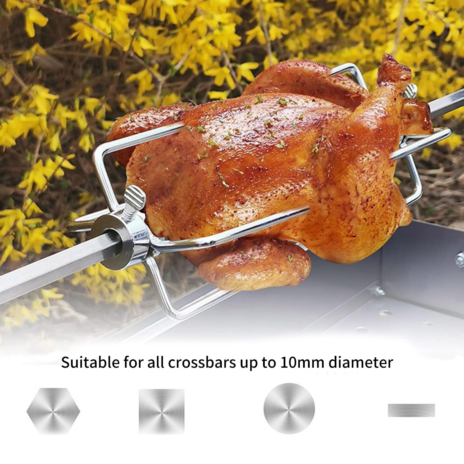 Juego de 4 tenedores de acero inoxidable para asar, para asar carne, adecuados para barbacoas domésticas, picnics y banquetes de hotel, abrazadera de carne
