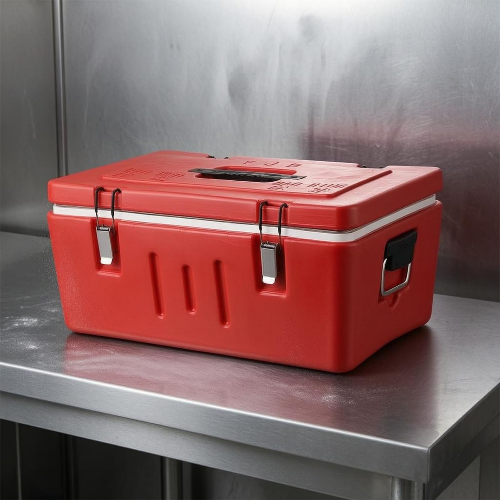 Contenitore Termico Rigido con Maniglie Laterali Contenitore in Acciaio Inox Chiusure Metalliche Scatola Pranzo in Acciaio Inox, Tre Scomparti
