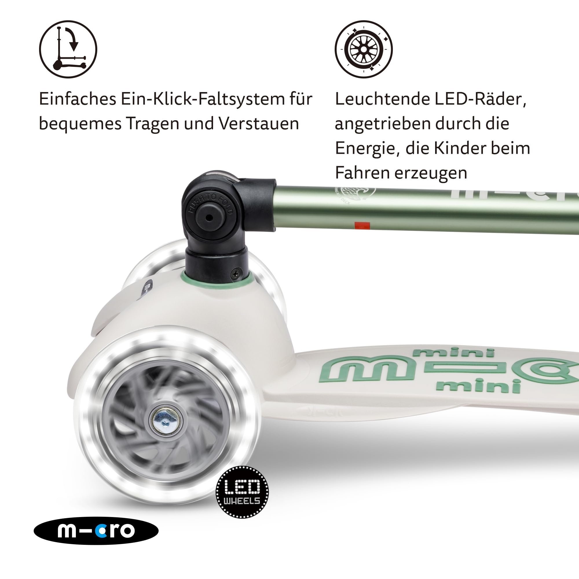 Mini Micro Deluxe Foldable ECO LED Pistachio Green