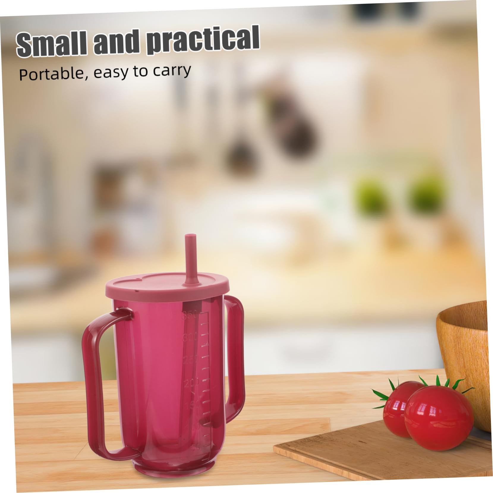 ERINGOGO 2 Pezzi Bicchiere per Anziani con Cannuccia Perdite Tazza Ergonomica con Leggero per Disabili e Pazienti Allettati Design Sicuro per Assunzione Liquidi e