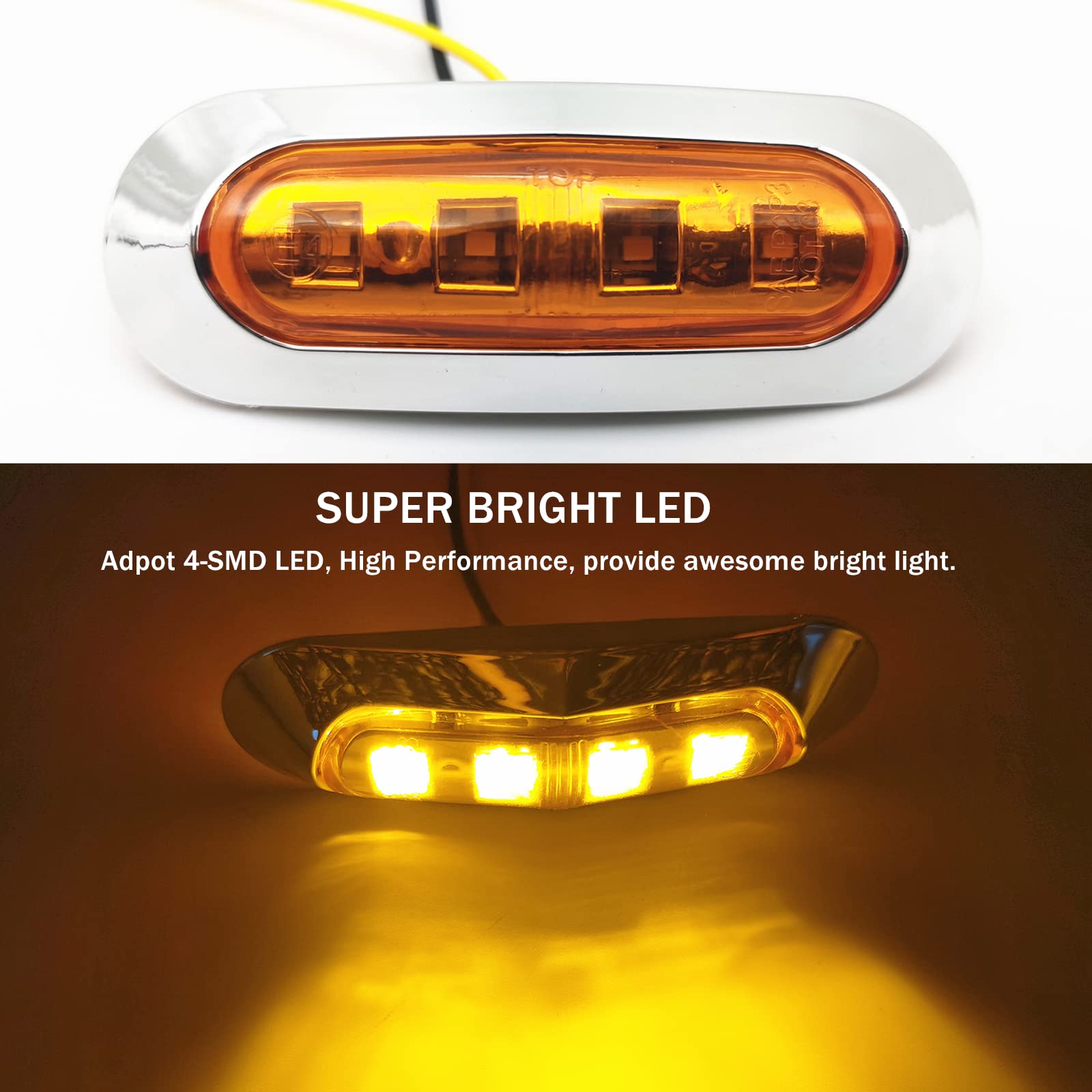 Feux De Gabarit LED Pour Remorque – 12-24V, IP68, Courbés – Indicateurs Latéraux Camion Ou Utilitaire