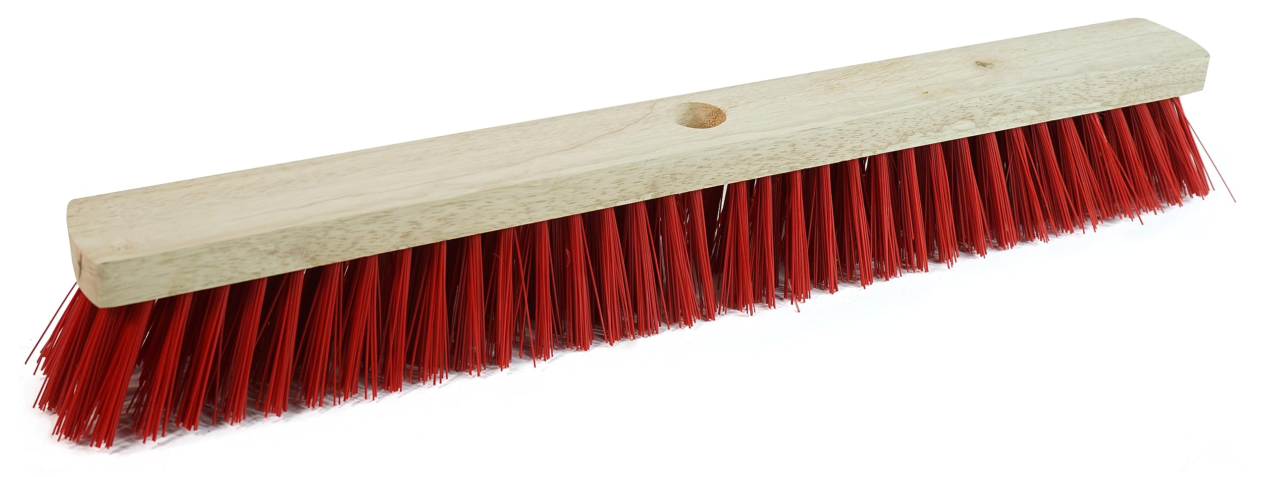 24" Red Stiff PVC Bristles Broom Head Indoor Outdoor Sweeping Brush