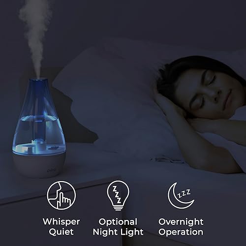 Vista 20 de Pure Enrichment MistAire Humidificador ultrasónico premium con tanque de agua de 1.5L, funcionamiento silencioso, apagado automático y función