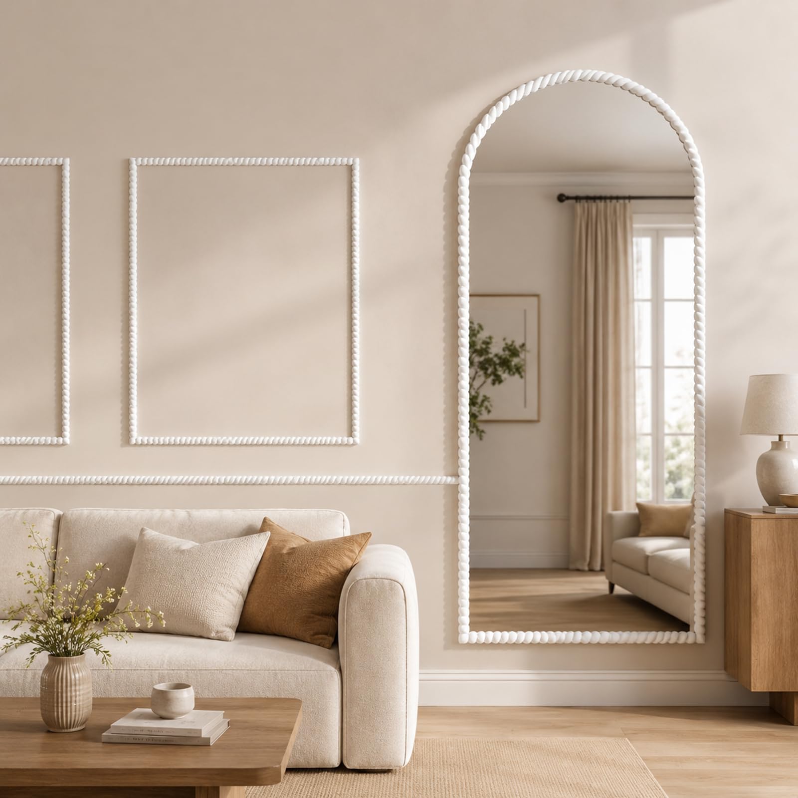 Modanature Flessibili E Rifiniture Per Casa Specchi Pareti W 0.8cm, L 7m | PVC cornici per pareti Strisce Flessibili in PVC per Porte Modana camini specchio mobili cucina casa impermeabile Protezione