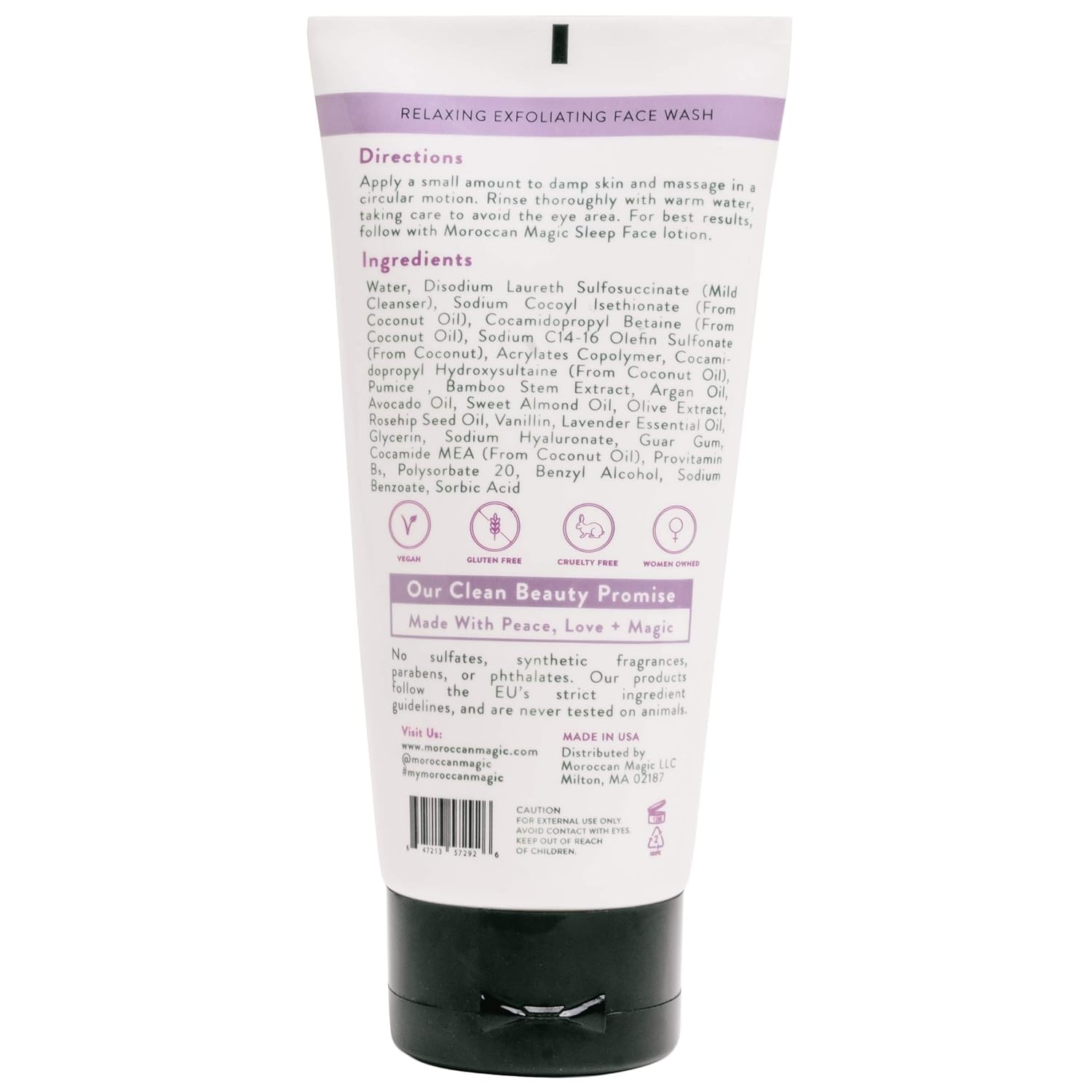 Moroccan Magic Sleep Exfoliating Face Wash | Clean Beauty | Sweet Lavender | Vegan | Cruelty-Free - Image 2
