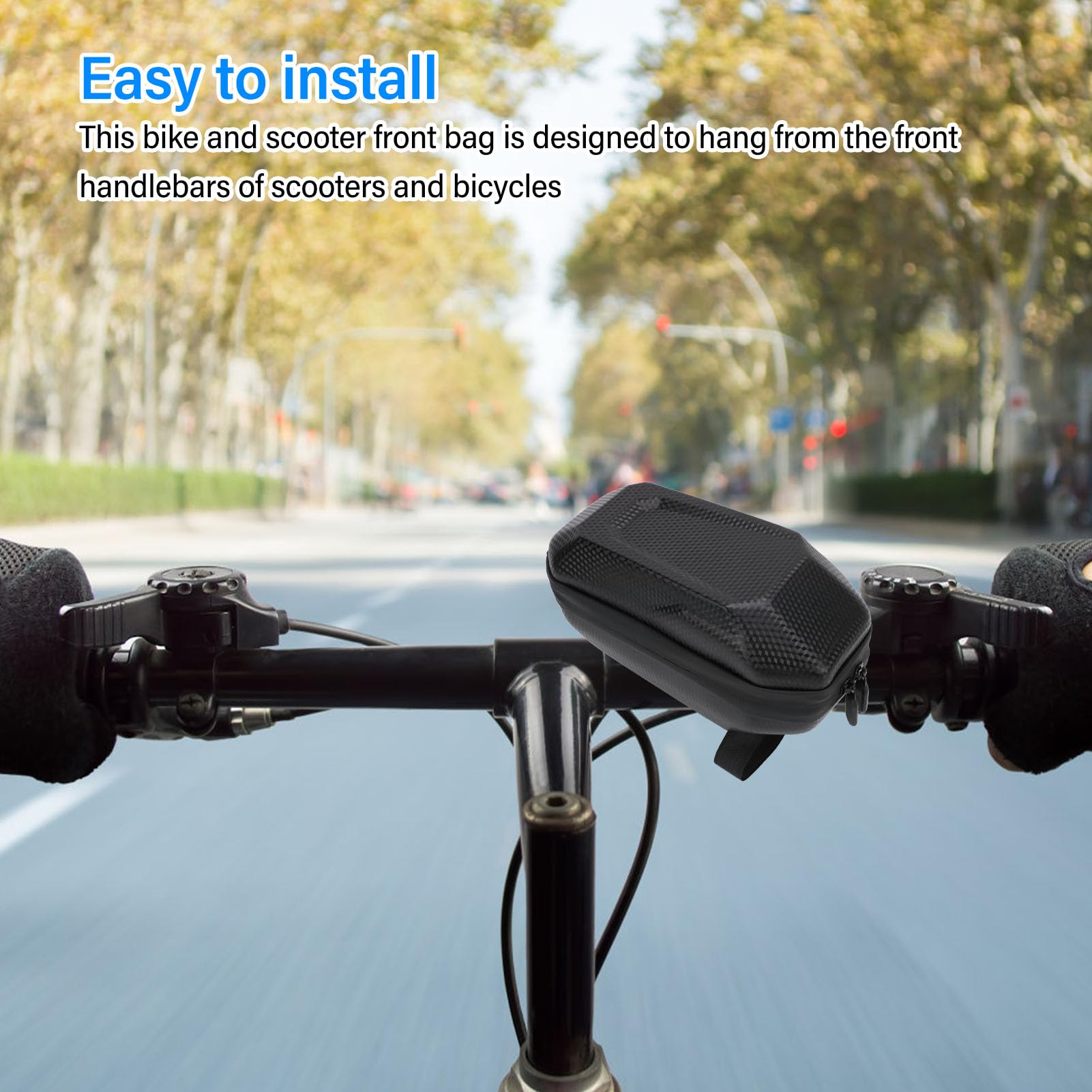 Bike Handlebar Bag - EVA Front Frame Storage Pouch For Mountain Bikes, Scooters & Motorcycles
