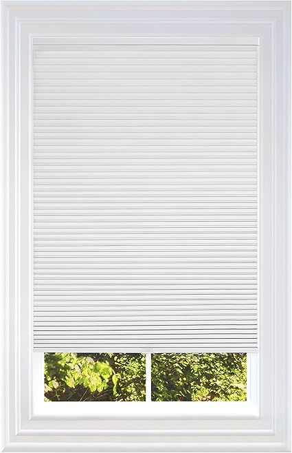 BlindsAvenue Cellular Honeycomb Cordless Shade, 9/16" Single Cell, Blackout, Cotton White, Size: 45.5" W x 72" H