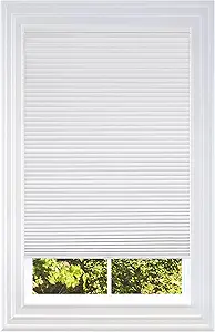 BlindsAvenue Cellular Honeycomb Cordless Shade, 9/16" Single Cell, Blackout, Cotton White, Size: 45.5" W x 72" H