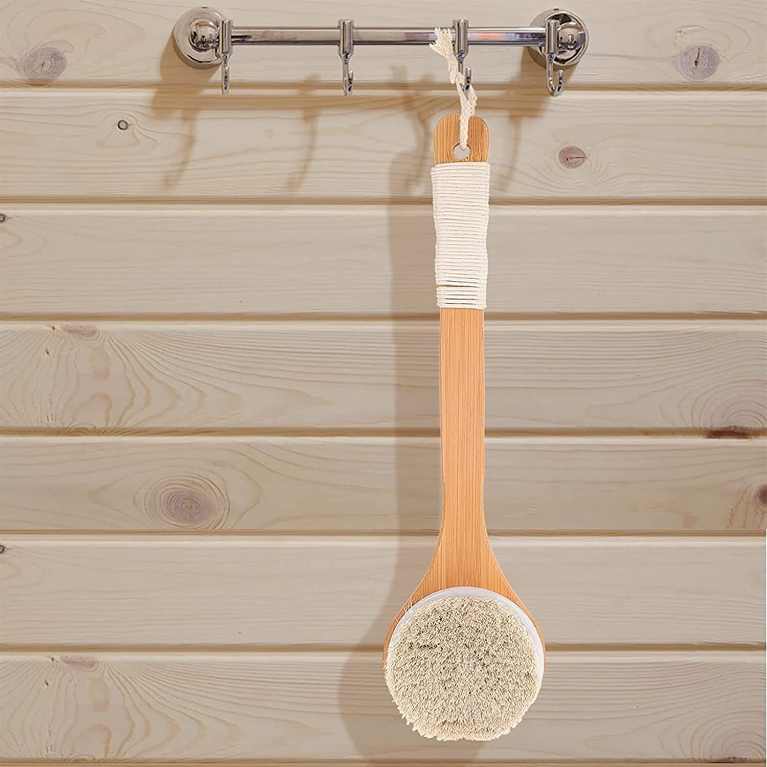 Duschbürste, Lange Griff Dusche Back Pinsel mit weichen und steifen Borsten Männer & Frauen rutschfeste Badekörper Peeling Wäscherbürste for nasses oder trockenes Bürsten