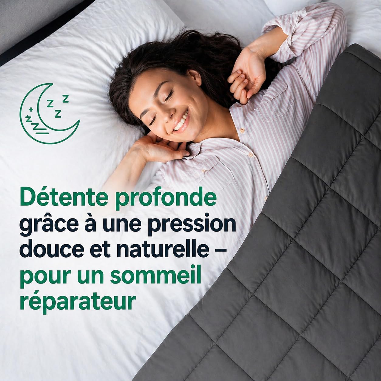 Couverture Lestée Thérapeutique, 9 kg, Gris, Microfibre 7 Couches, 150x200 cm, Anti-Stress et Insomnie, avec Billes de Verre, Certifiée Oeko-TEX