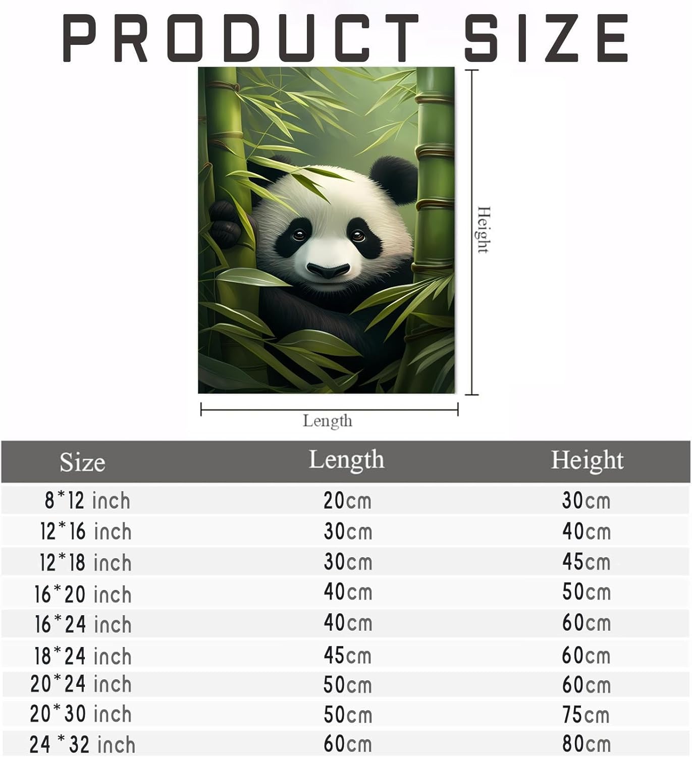 Worihut 5D DIY Diamond Painting by Number Kits Full Drilled Round Home Decor Painting Cross Stitch Embroidery Panda for Adults 20x24 Inch