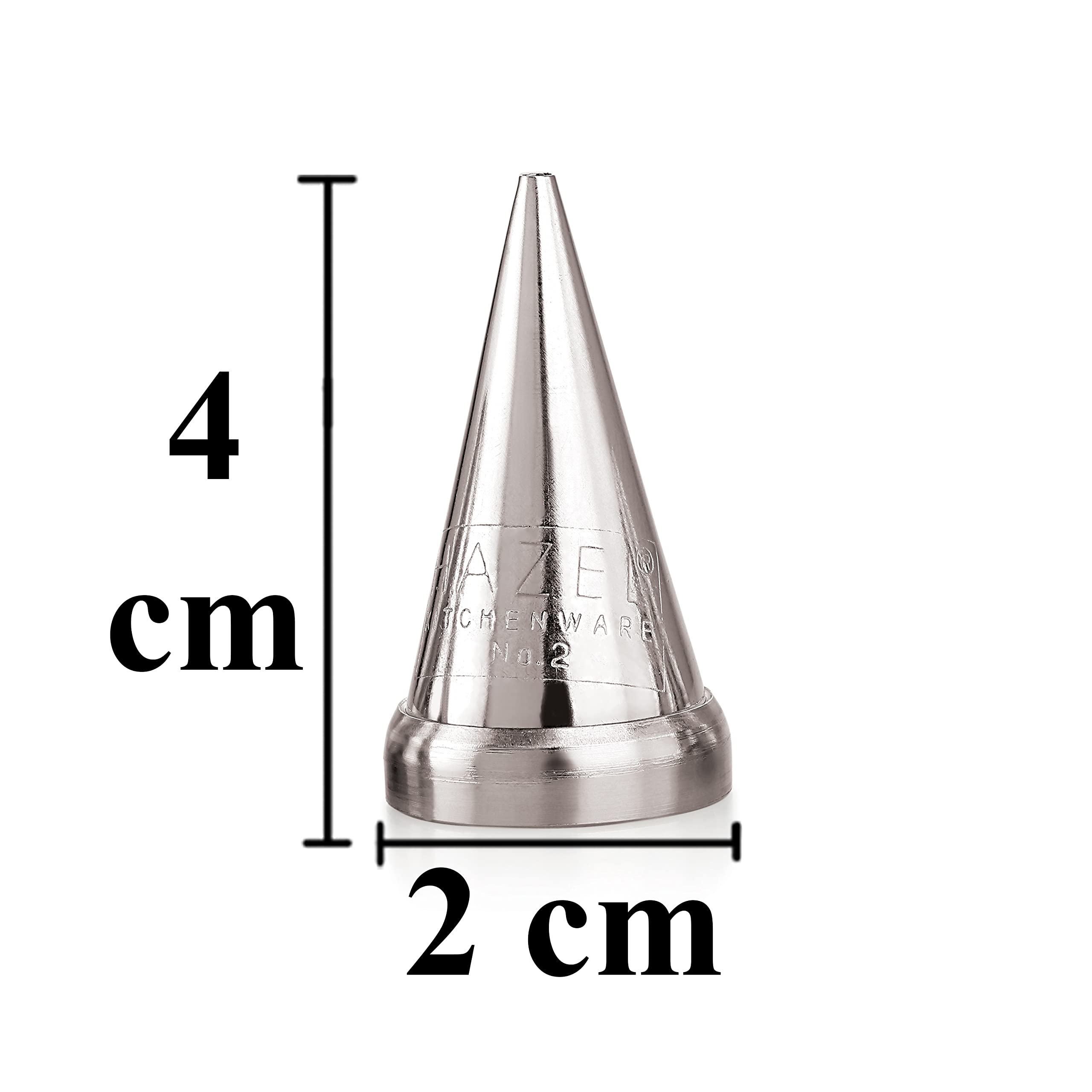 HAZEL Cake Nozzle | Cake Decorating Nozzle Set | Piping Bag Nozzle, (N2 Round Shape) Silver 3