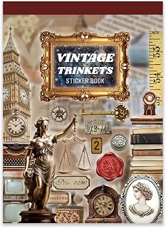 Bomichi Vintage Sticker Book, 30 Sheets 308 Pcs Aesthetics Stickers for Journaling Scrapbooking Bullet Journals Planners Letter Card Making
