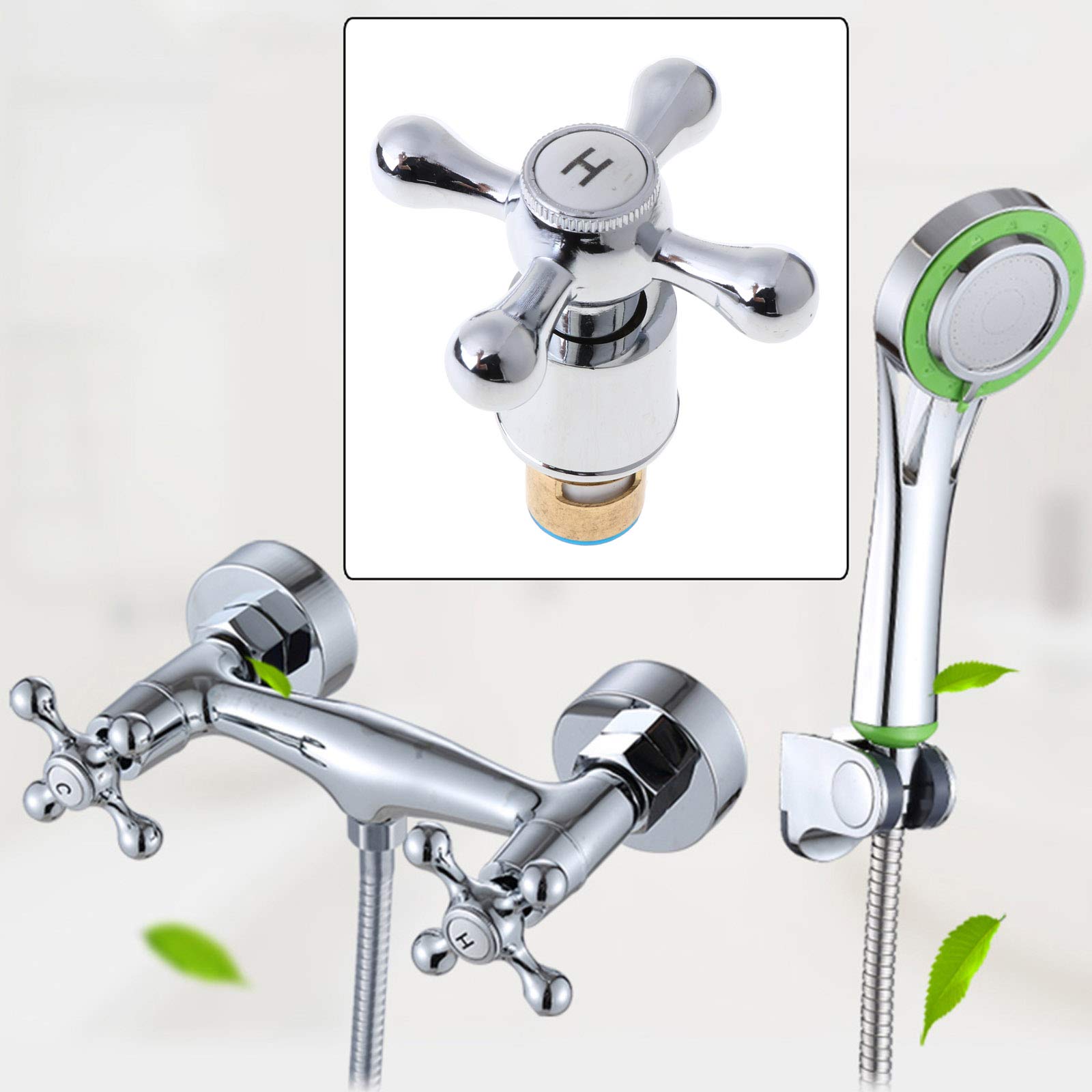 Maniglia del Rubinetto 1 Set Maniglia a Croce in Rame Maniglia del Rubinetto del lavandino del Bagno per la Cucina Accessorio per Il Bagno