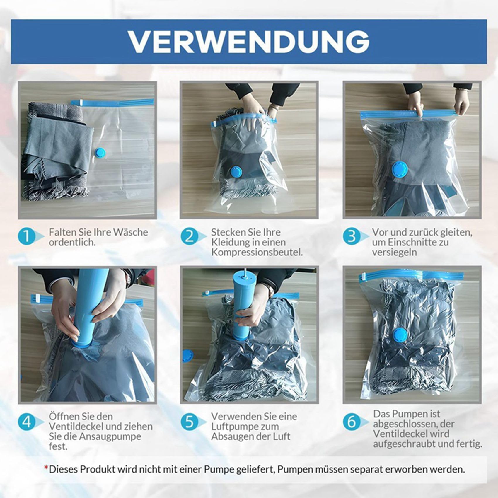 Bolsas de Vacío para Ropa - Paquete de 50 Bolsas de Almacenamiento Reutilizables de 40 X 30 cm Bolsas de Vacío con Sello y Bolsas de Viaje Ahorradoras de Espacio
