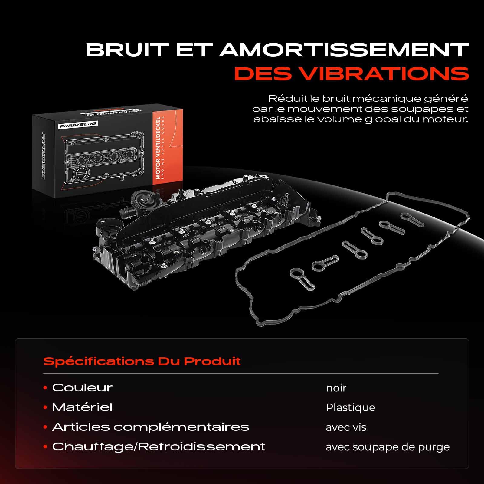Frankberg Couvercle de culasse 11127823181 | Compatible avec: Série 5 F10, Série 3 Touring E91, 4 Cabriolet F33 F83, X6 E71 E72, X5 F15 F85, 4 Gran Coupé F36