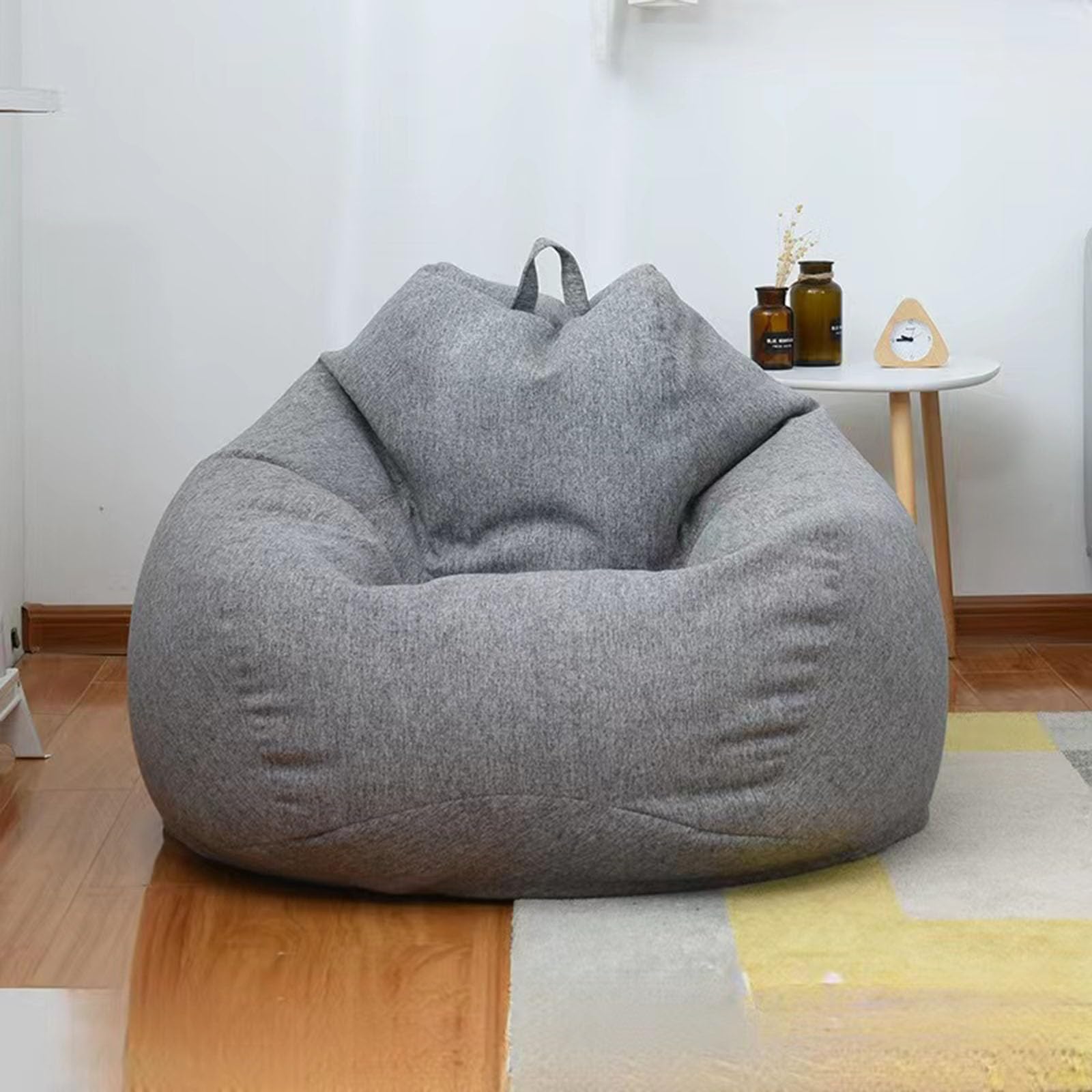 TazweeqTazweeq Cotton Lazy Sofa Cover, Bean Bag Cover, Sofa Cover, Disassembled, Washable, without Inner Core, No Little Mat, Gray