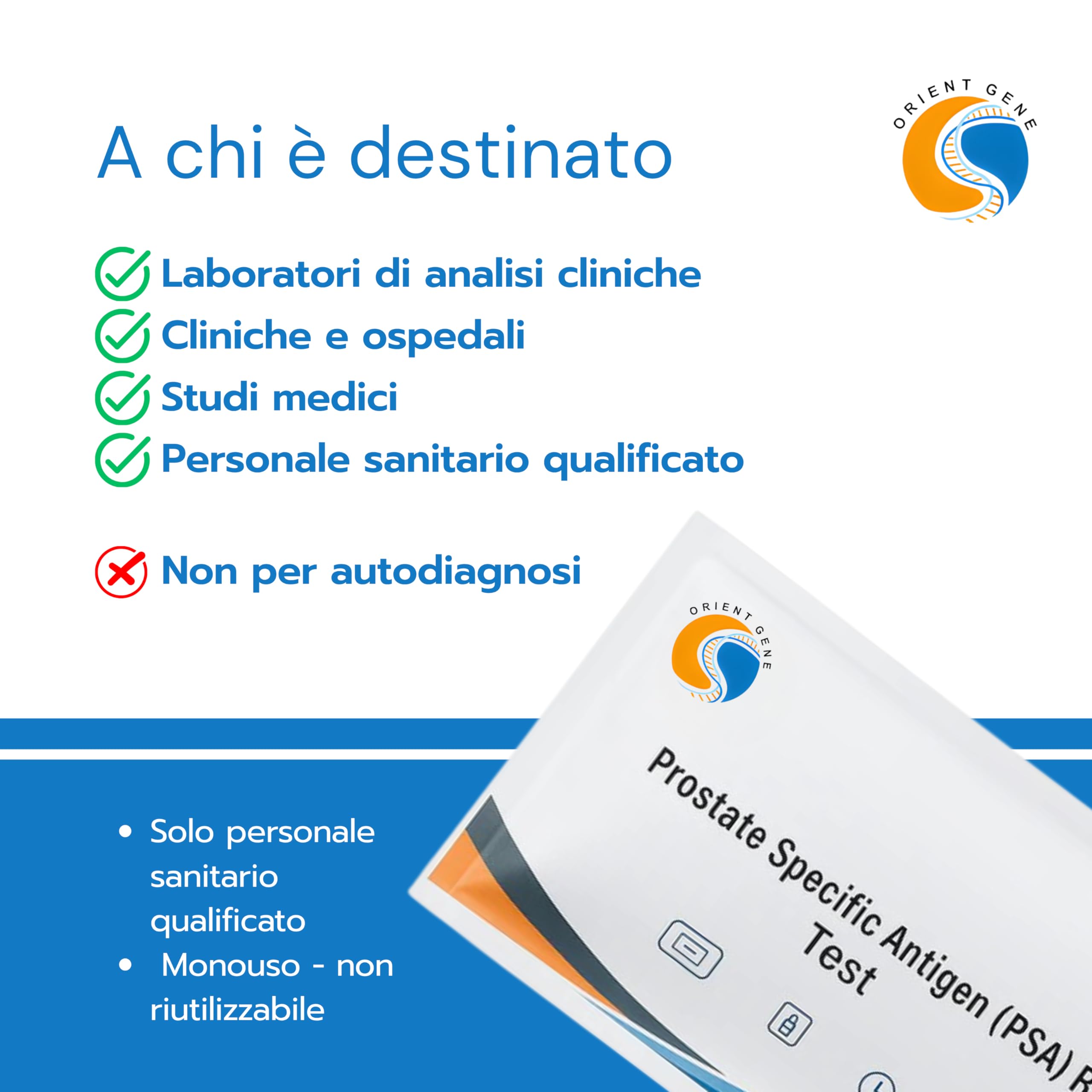Autotest Rapido PSA (tPSA) – Cut-off 4 ng/mL – Sangue Capillare/Siero/Plasma – Risultato in 10 minuti – IVD per Autotest - 25 TEST