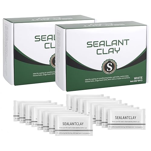 Miniatura 8 de Masilla selladora impermeable, paquete de 16 masillas de sellado blanco, sellado de conducto impermeable, barro de reparación rápida para conexión