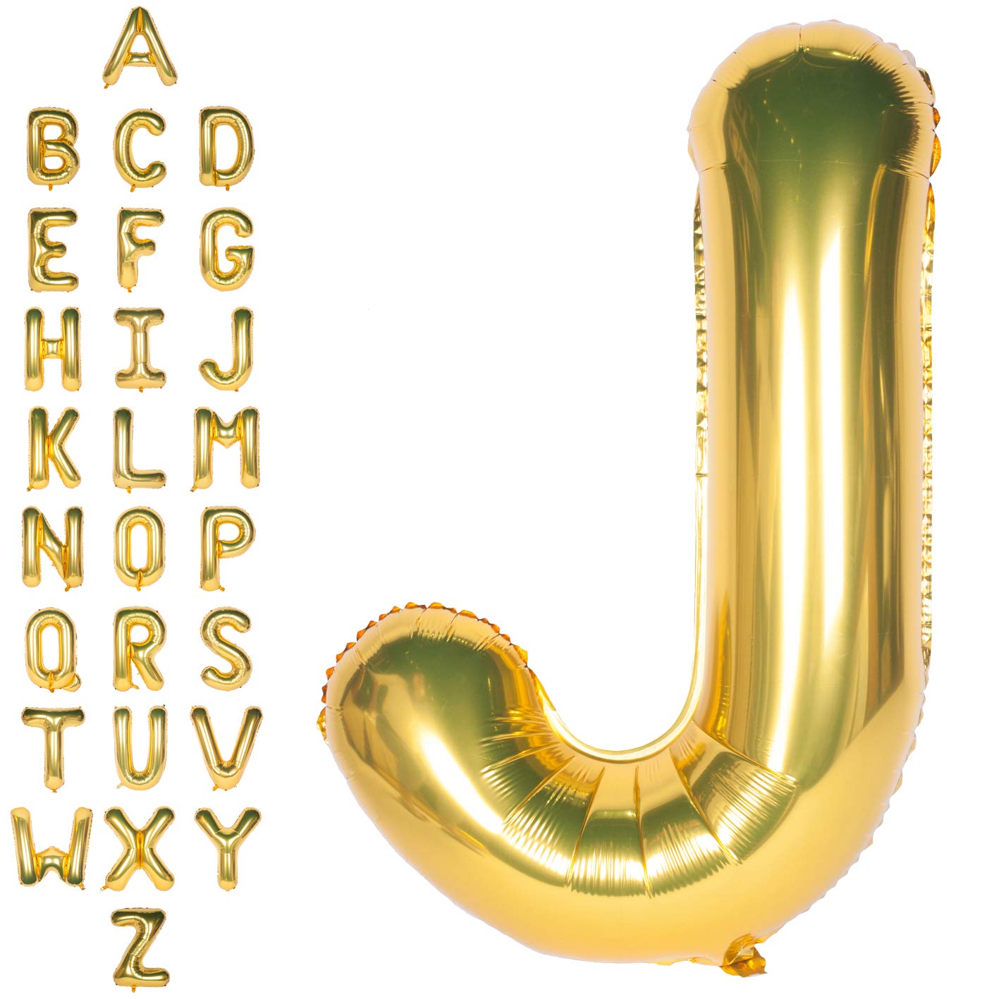 40 Inch Gold Letter Balloon Large Letter J Balloon Foil Helium Alphabet Balloons Gold Birthday Party Anniversary Wedding Graduation Ceremony Decoration (Gold Letter J) — image 1