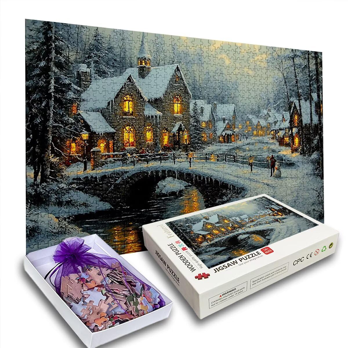 Puzzle 2000 Piezas, Puzzle Paisaje con Caja Regalo para Adultos, Rompecabezas de Madera, Rompecabezas Desafiante Decoracion Navidad, Regalo Mujer, Cuadros Decoracion Salon Modernos, (Invierno) A-3