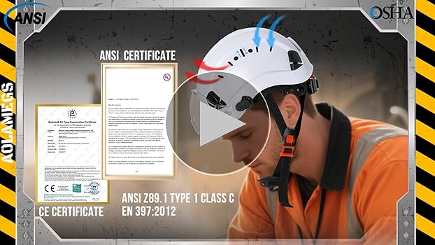 アムベル AOLAMEGS ABS Safety Hard Hat - ANSI Z89.1 Approved Safety